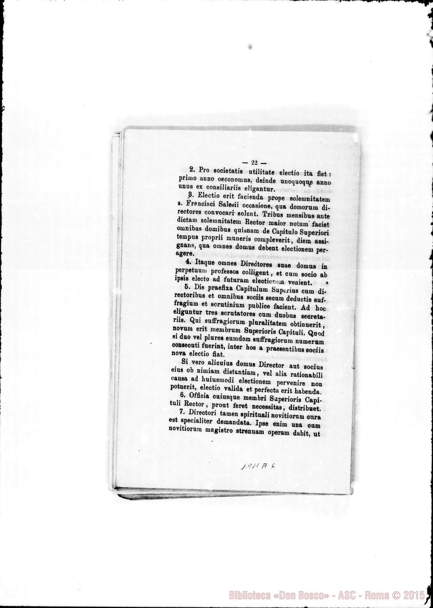 Fotogramma A 6 — Edizione latina stampata. Ms. in copertina