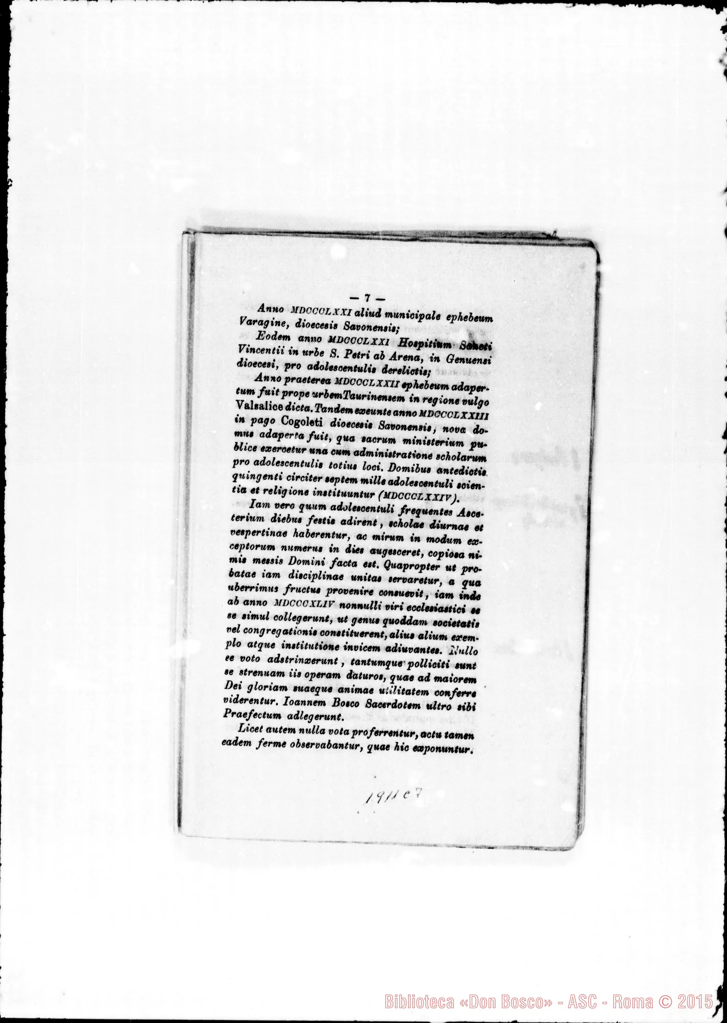 Fotogramma C 7 — Edizione latina stampata. Correzioni ms.