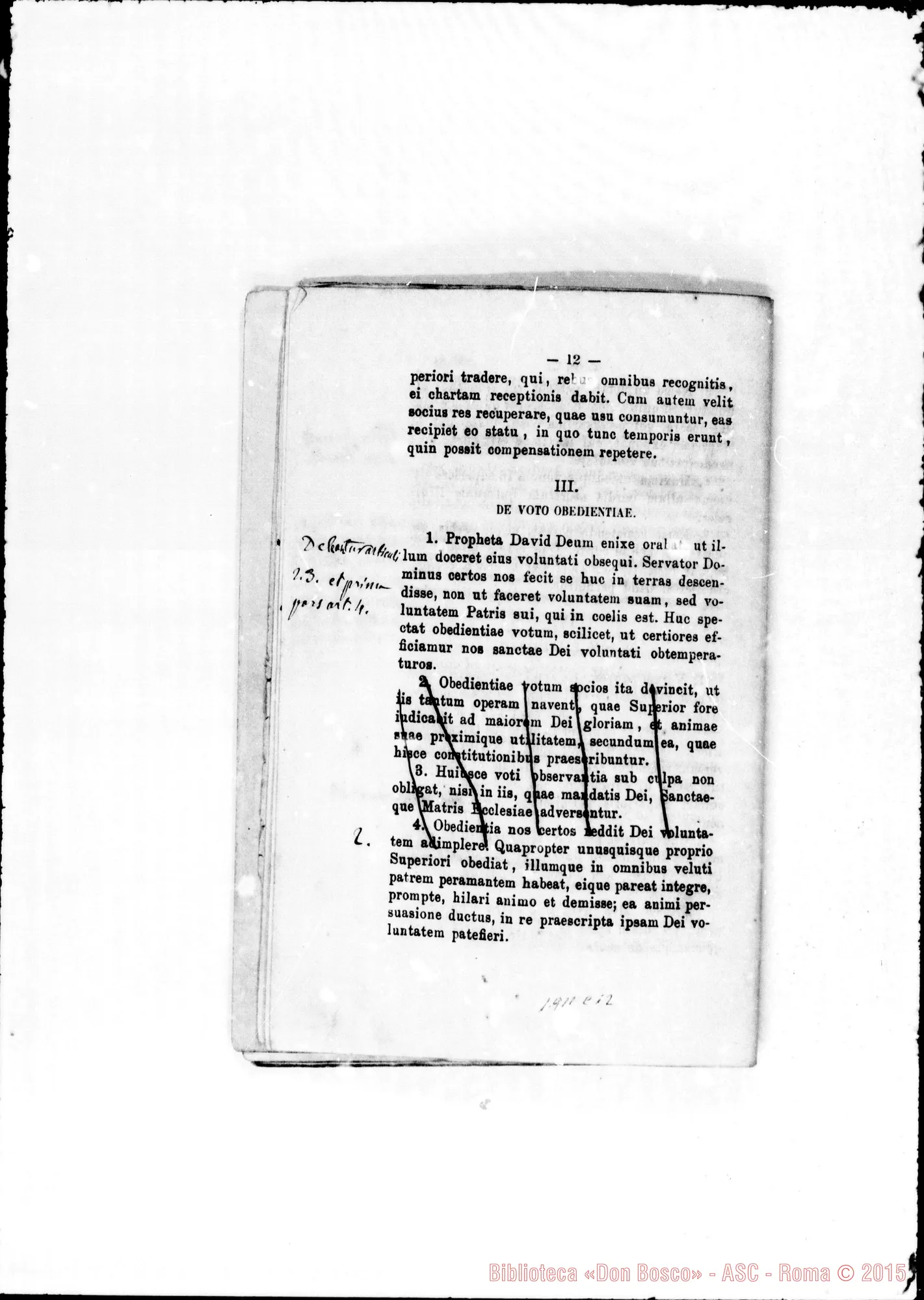 Fotogramma C 12 — Edizione latina stampata. Correzioni ms.