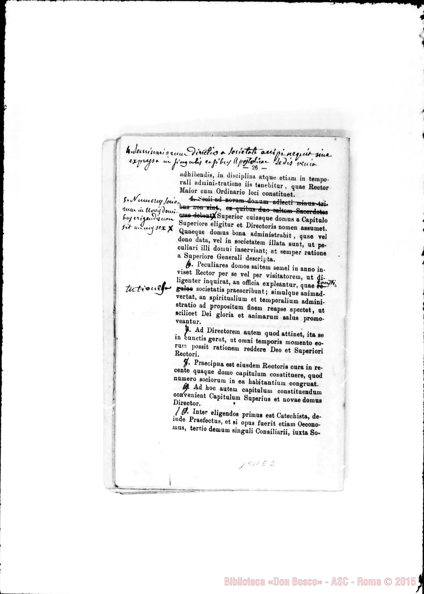 Fotogramma E 2 — Edizione latina stampata. Correzioni ms.