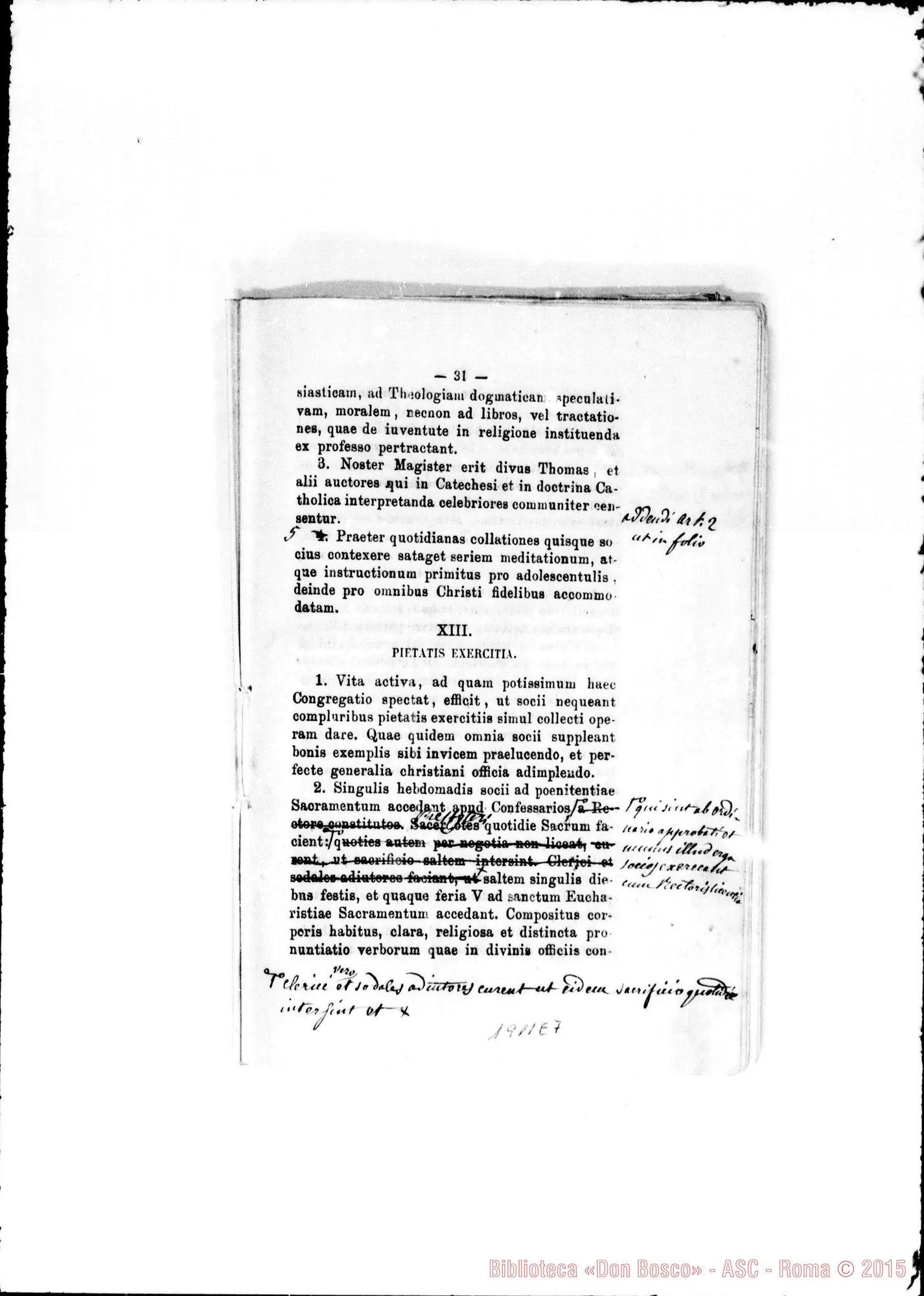 Fotogramma E 7 — Edizione latina stampata. Correzioni ms.