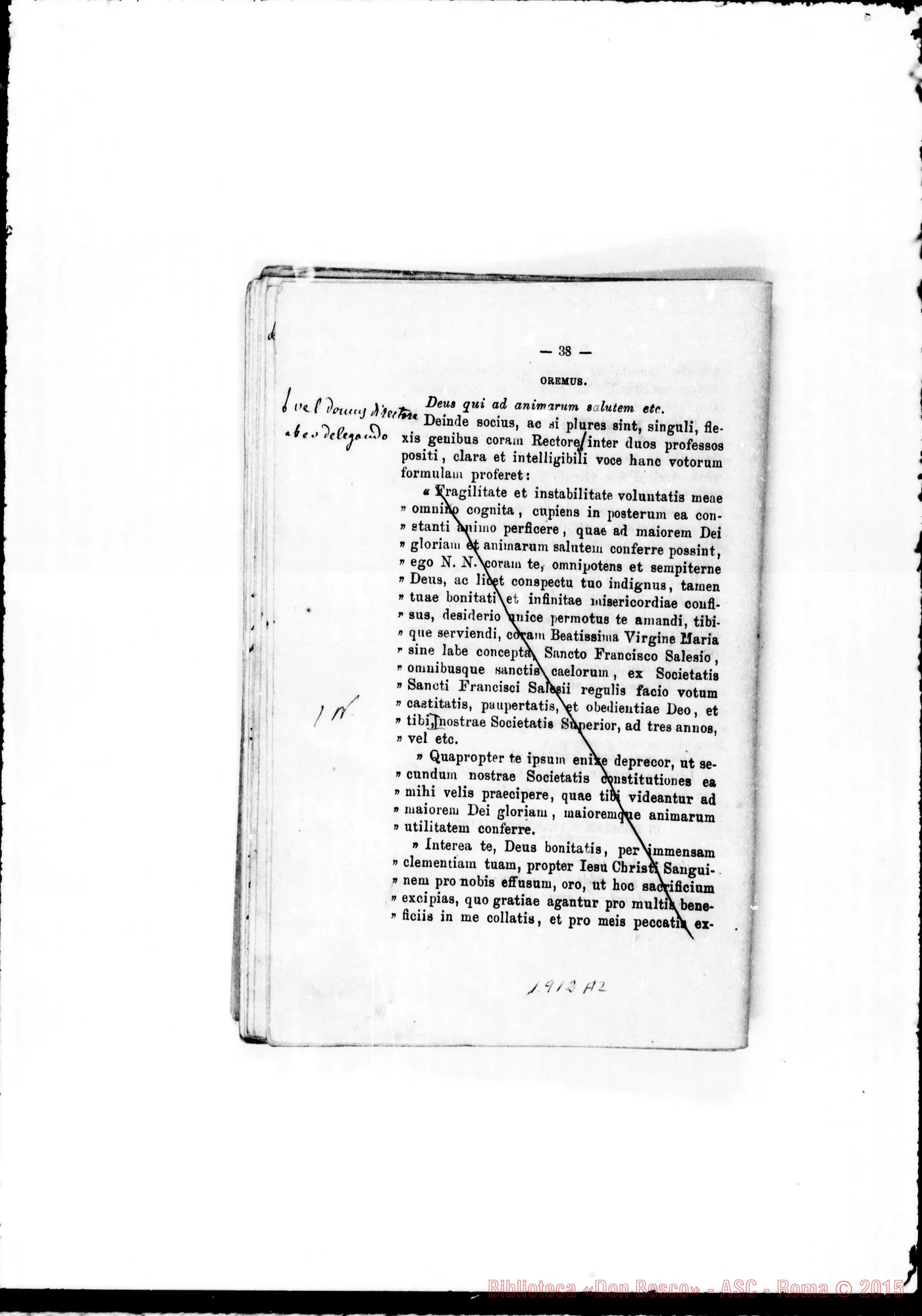 Fotogramma A 2 — Edizione latina stampata. Correzioni ms.