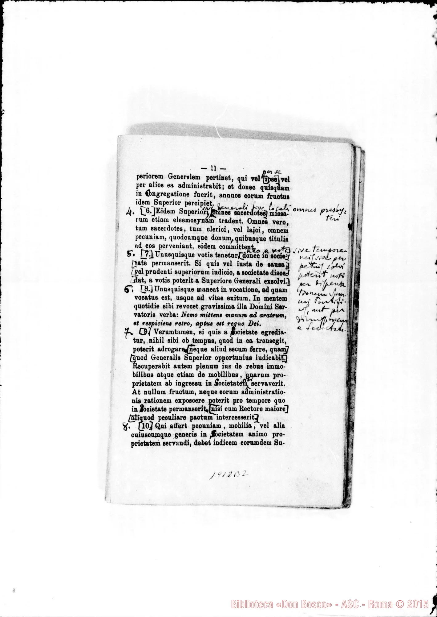 Fotogramma B 2 — Edizione latina stampata con correz. E aggiunte ms. di Amedei