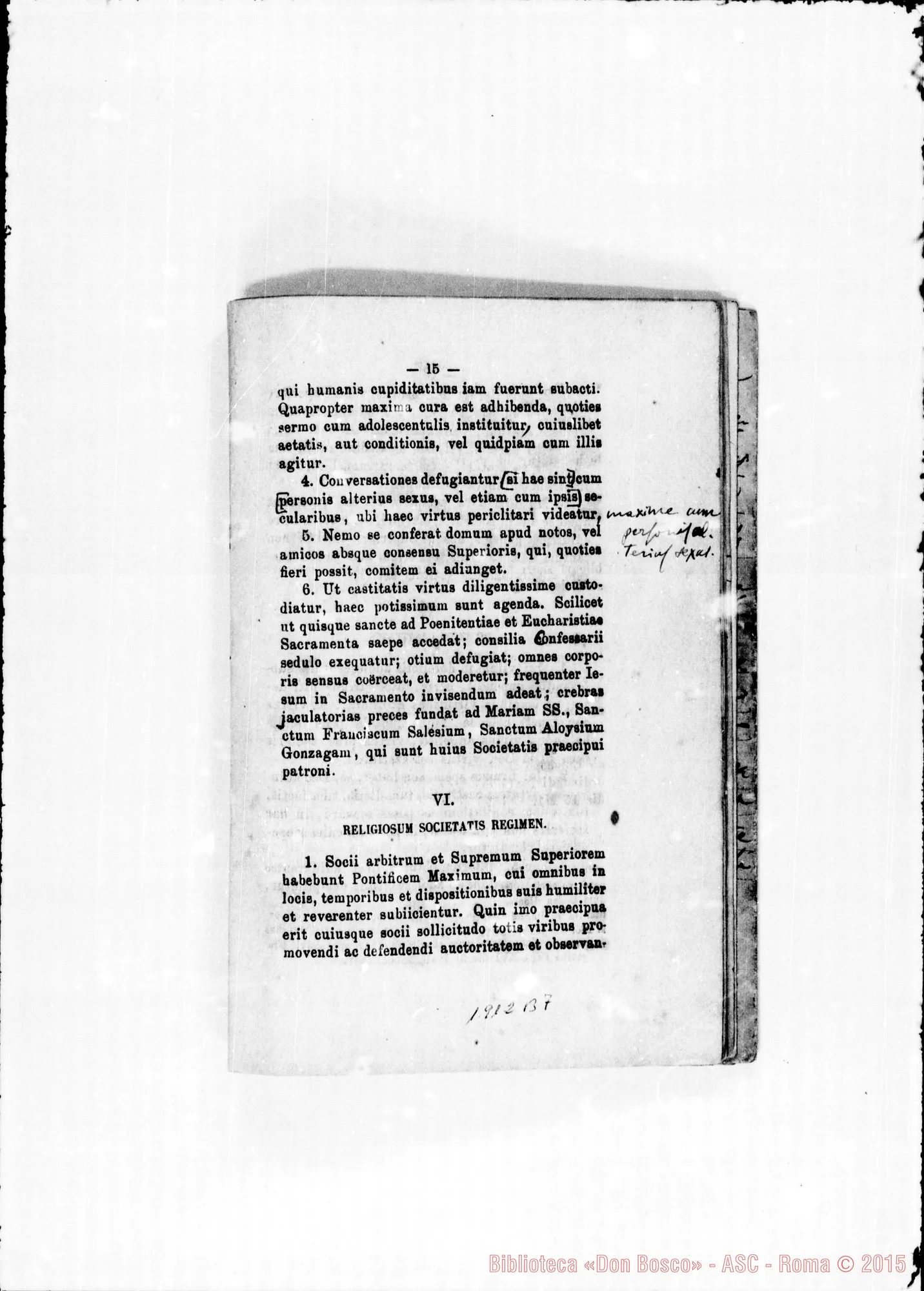 Fotogramma B 7 — Edizione latina stampata con correz. E aggiunte ms. di Amedei