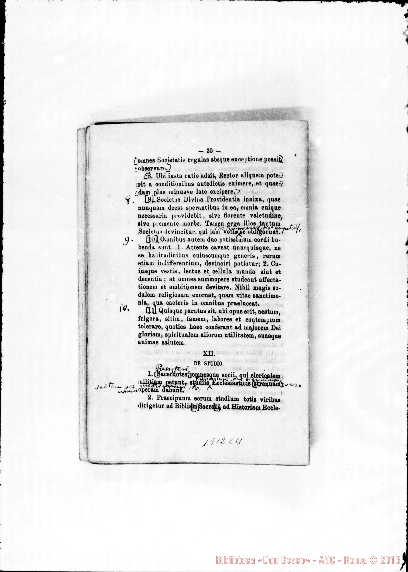 Fotogramma C 11 — Edizione latina stampata con correz. E aggiunte ms. di Amedei