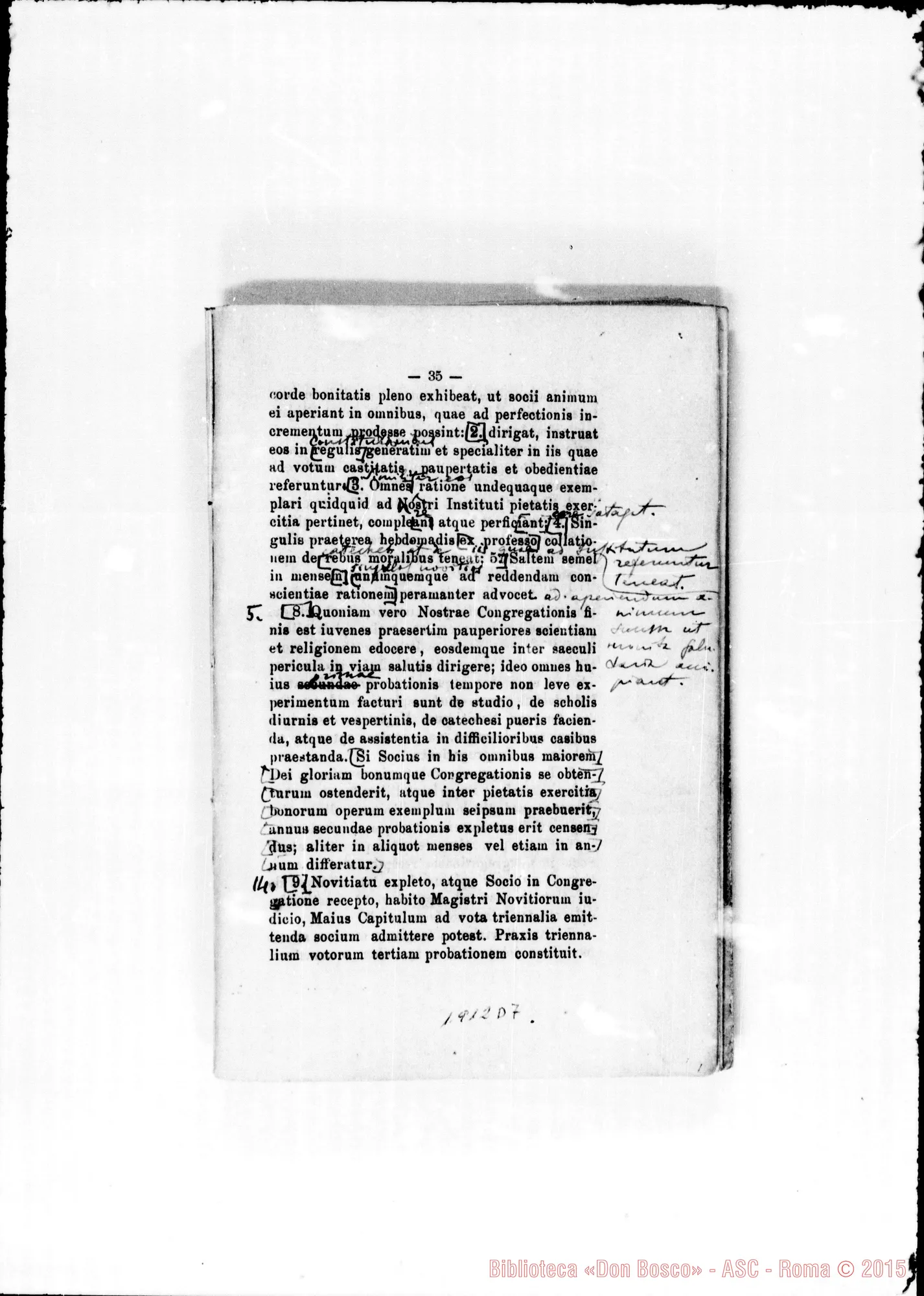 Fotogramma D 7 — Edizione latina stampata con correz. E aggiunte ms. di Amedei