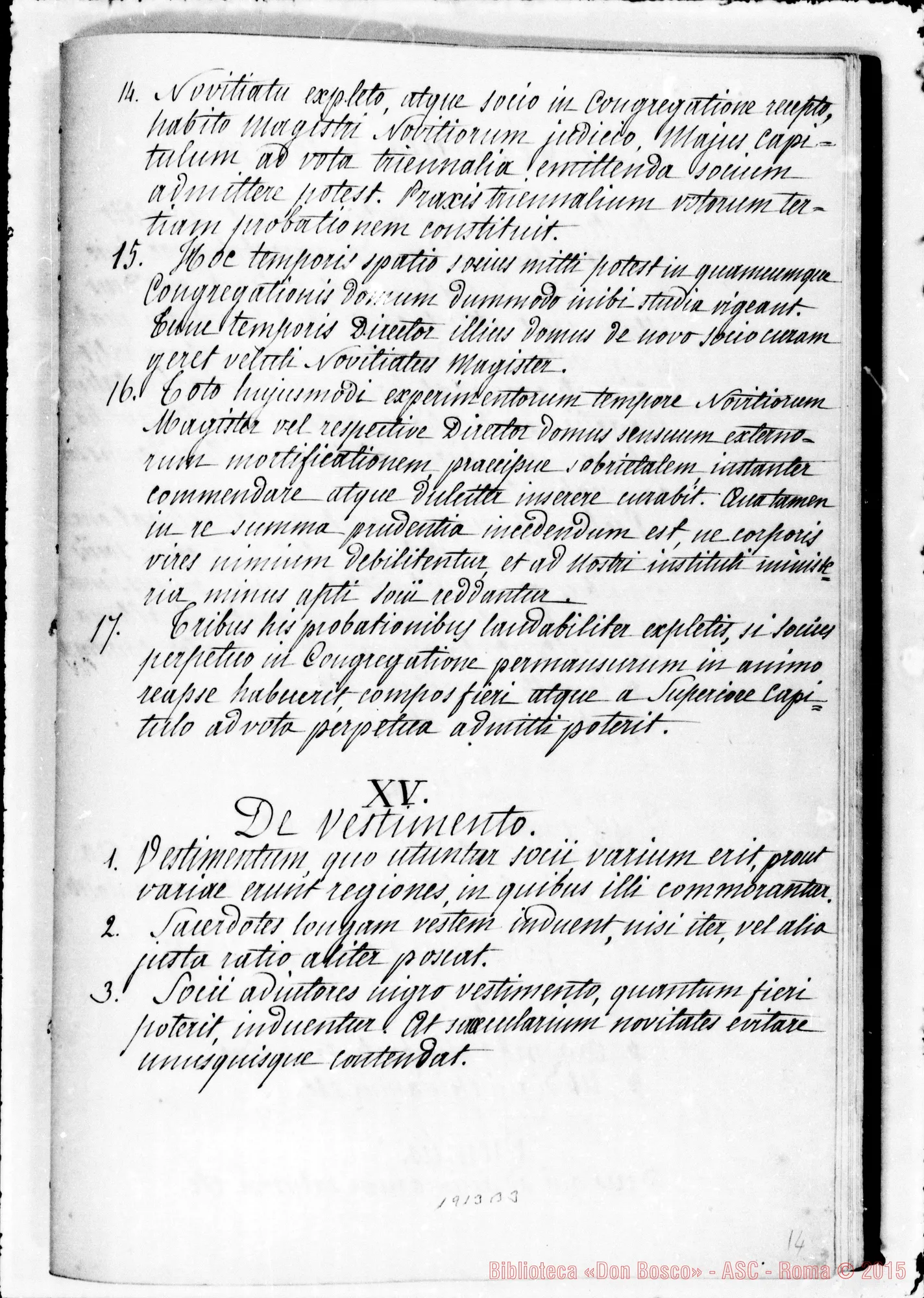 Fotogramma B 3 — REDAZIONE LATINA MS. APPROVATA DALLA SANTA SEDE CON DECRETO del 13-4-1874 della S.C. dei VV. E RR. Firma autogr. Card. Bizarri. Ms. Berto