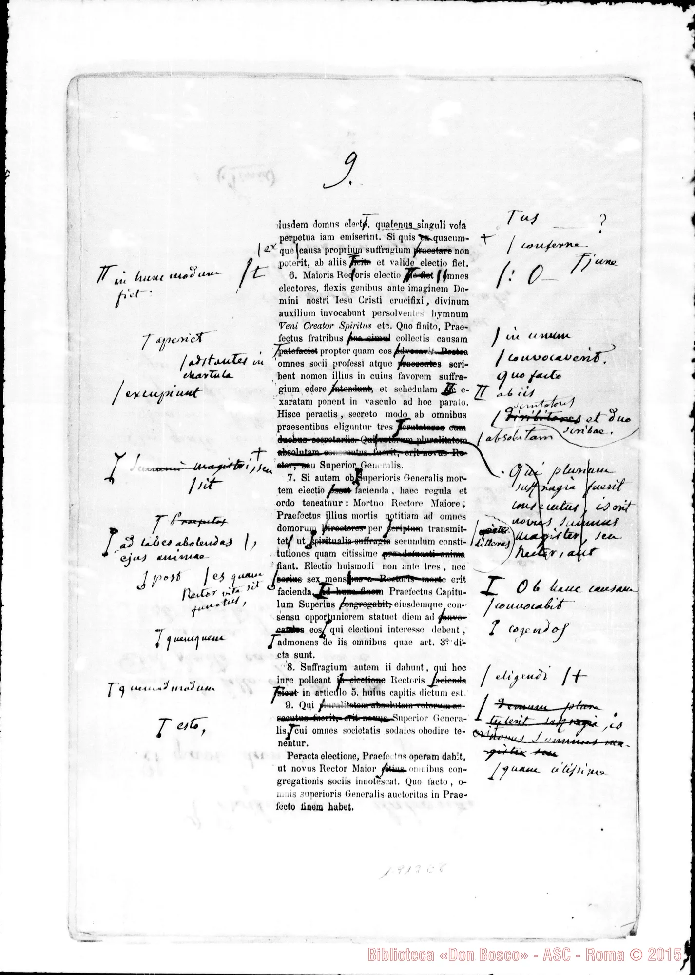 Fotogramma E 8 — «Regulae seu Constitutiones». Bozze con correz. E aggiunte autogr. Bosco