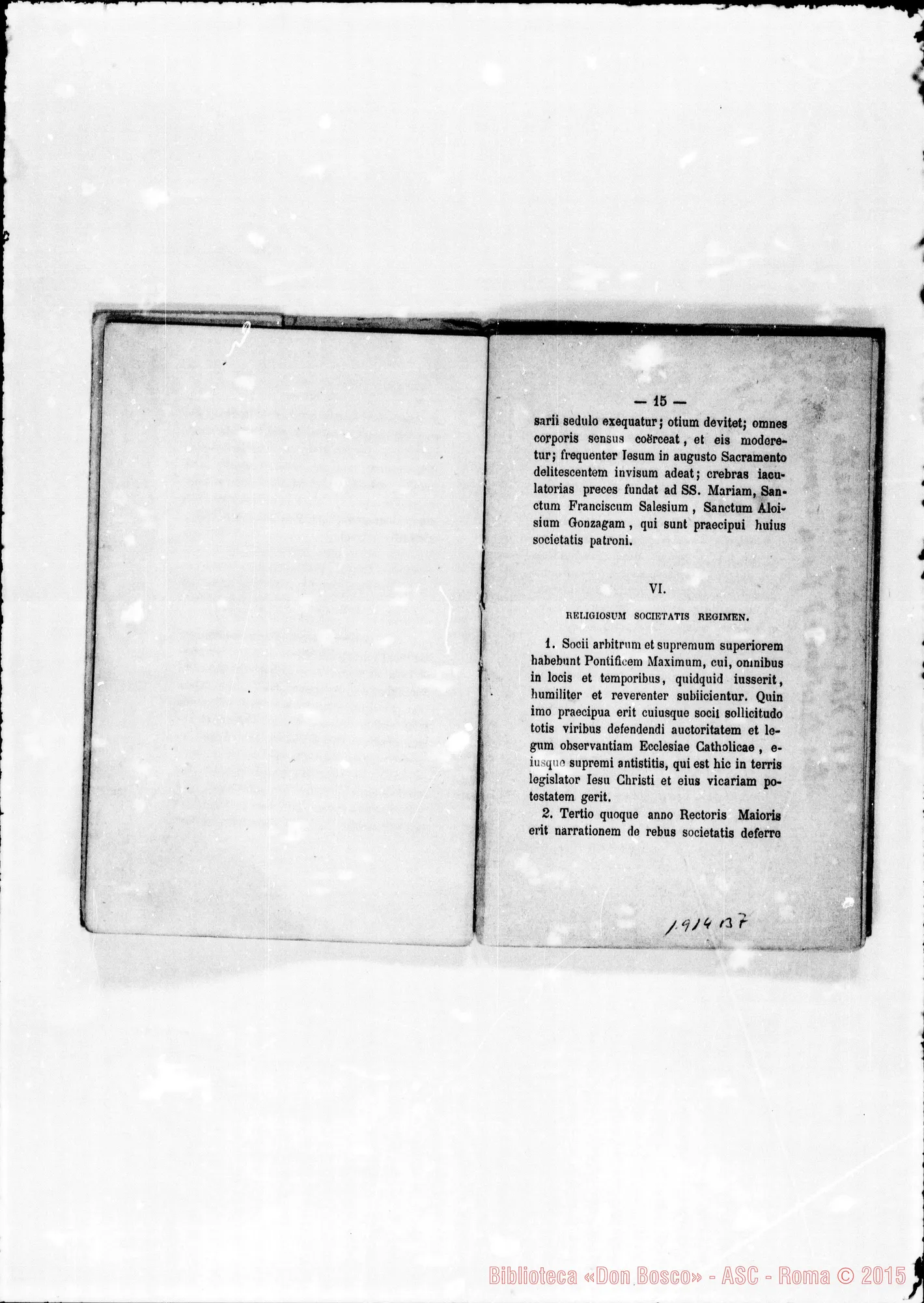 Fotogramma B 7 — «Regulae seu Constitutiones». Postille E correz. autogr. Bosco E Bonetti