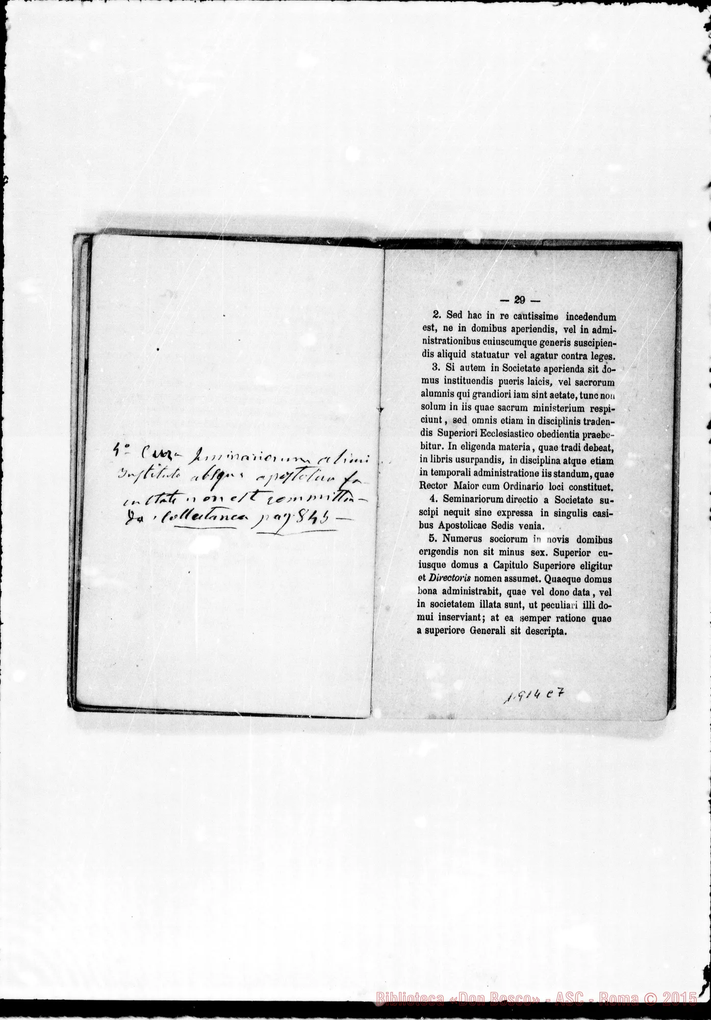 Fotogramma C 7 — «Regulae seu Constitutiones». Postille E correz. autogr. Bosco E Bonetti