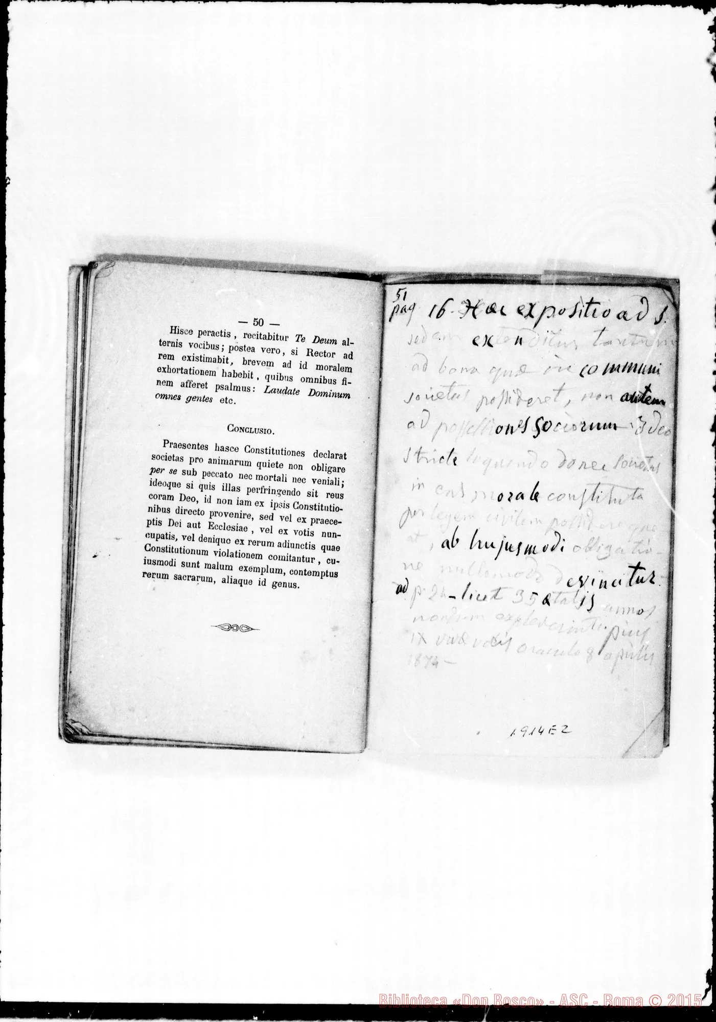 Fotogramma E 2 — «Regulae seu Constitutiones». Postille E correz. autogr. Bosco E Bonetti