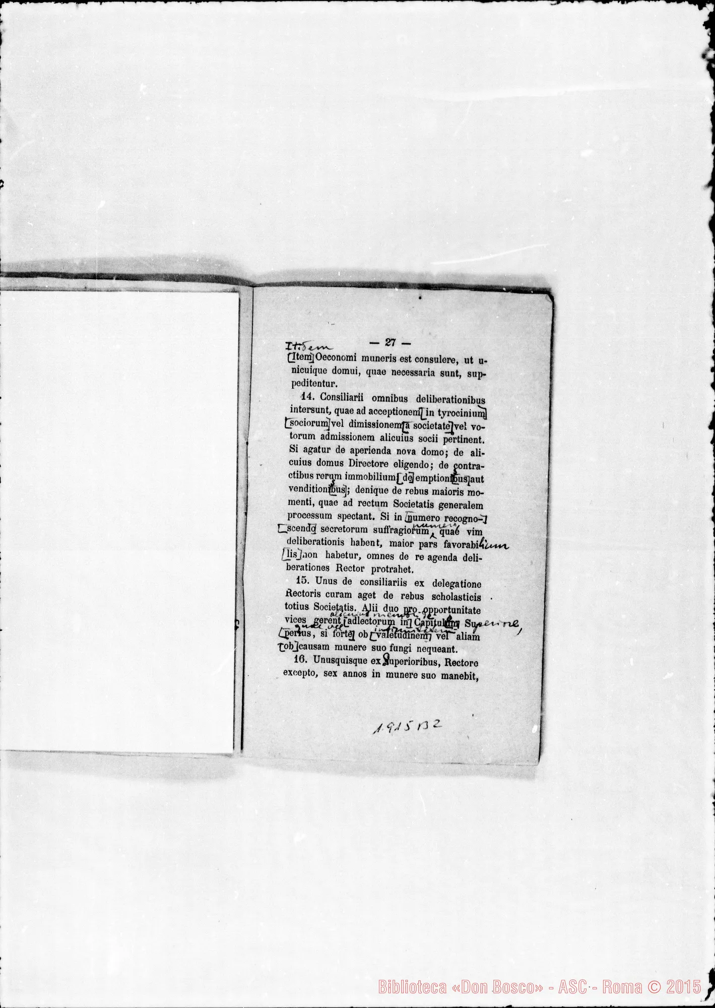 Fotogramma B 2 — «Regulae seu Constitutiones», con postille di Amedei