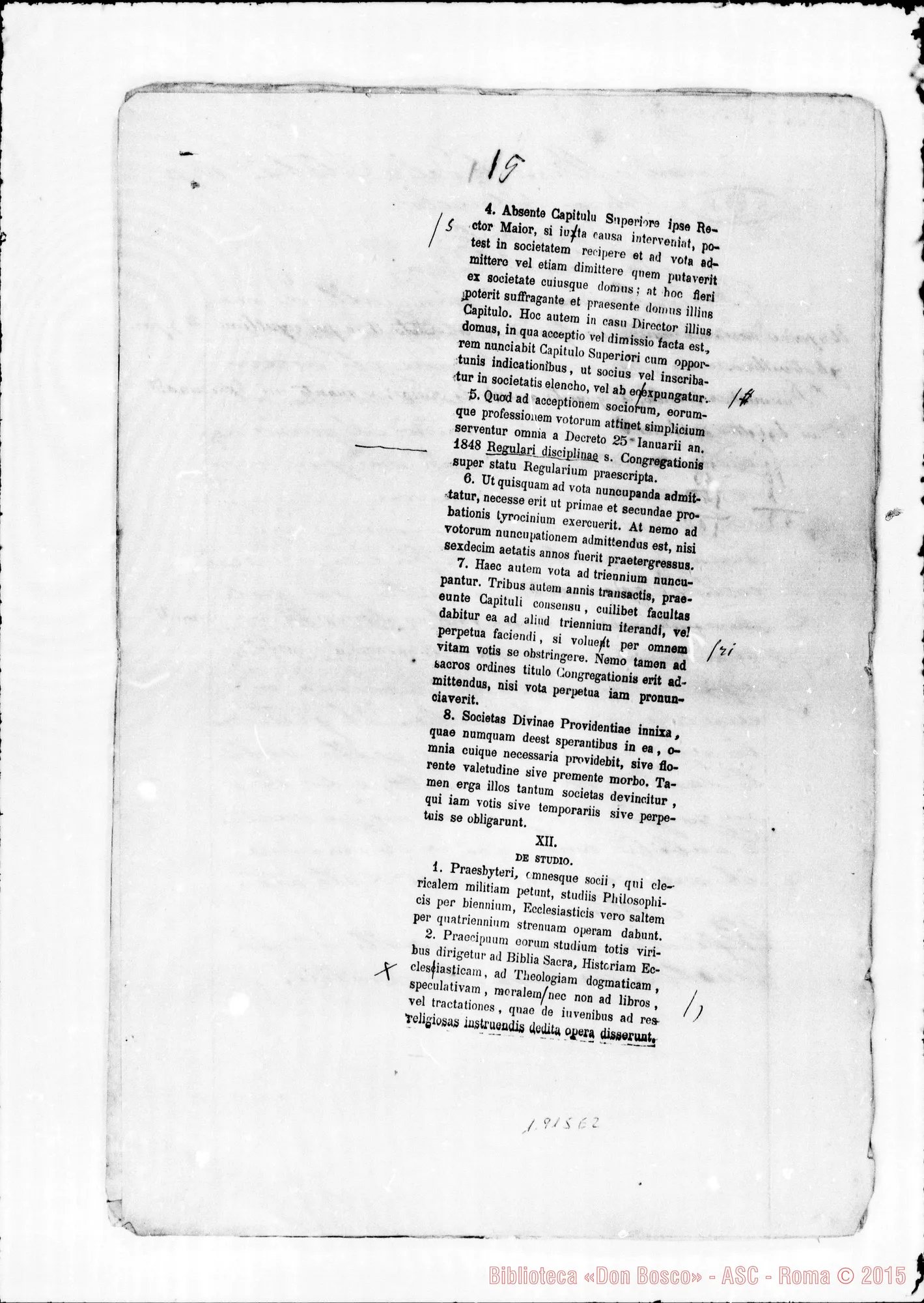Fotogramma E 2 — «Regulae seu Constitutiones». Bozze con correz. E aggiunte autogr. Bosco