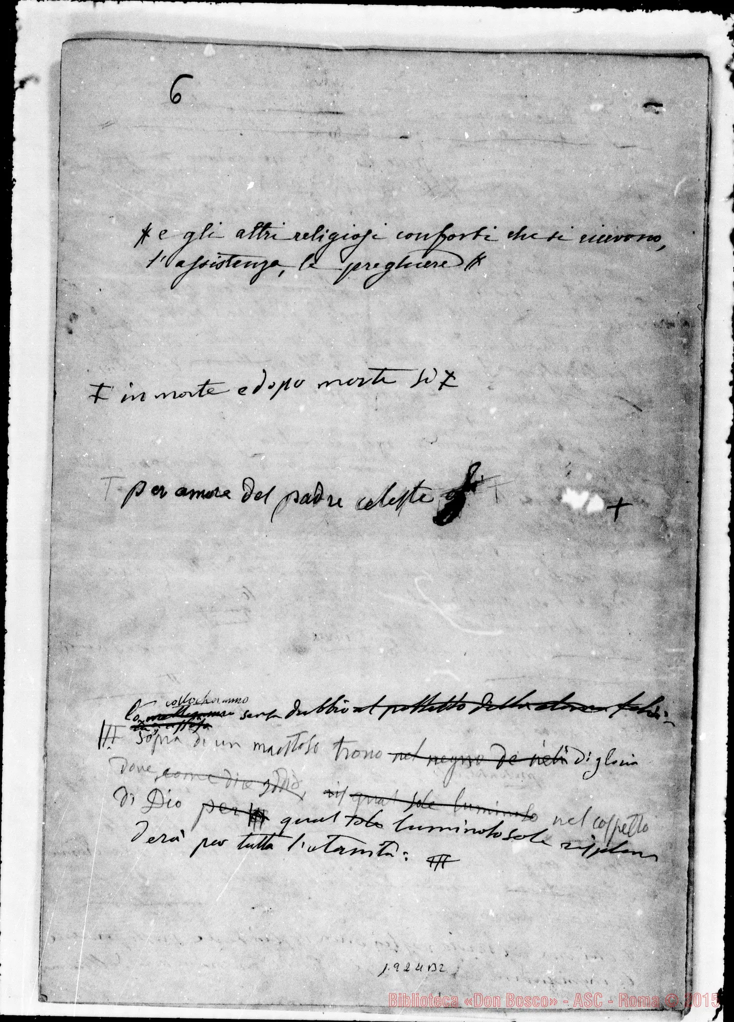 Fotogramma B 2 — Introduzione alle Regole. Ms. con correz. E aggiunte autogr. Bosco