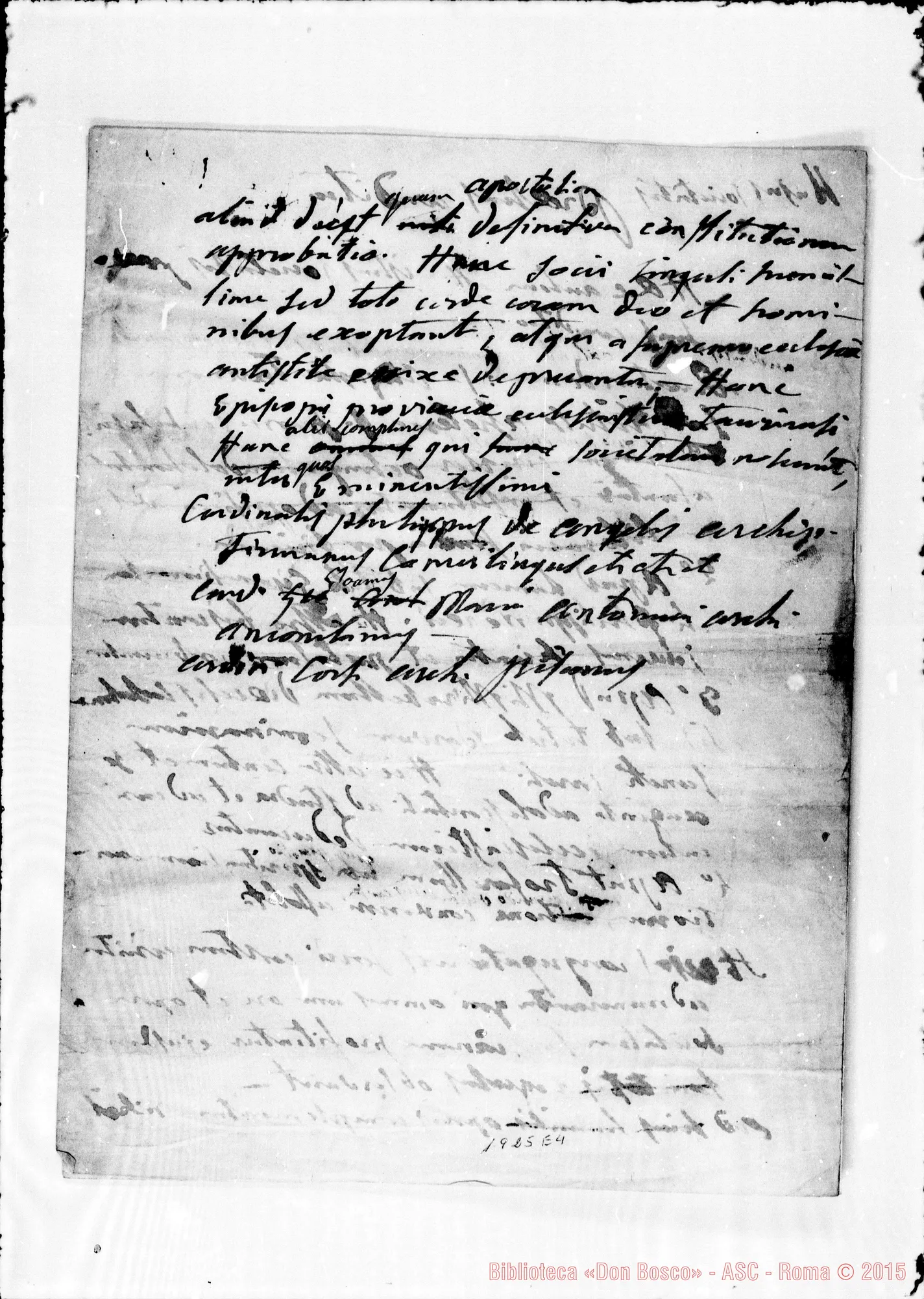 Fotogramma E 4 — «Notitia brevis Societatis Sancti Francisci… » Ms. autogr. Bosco