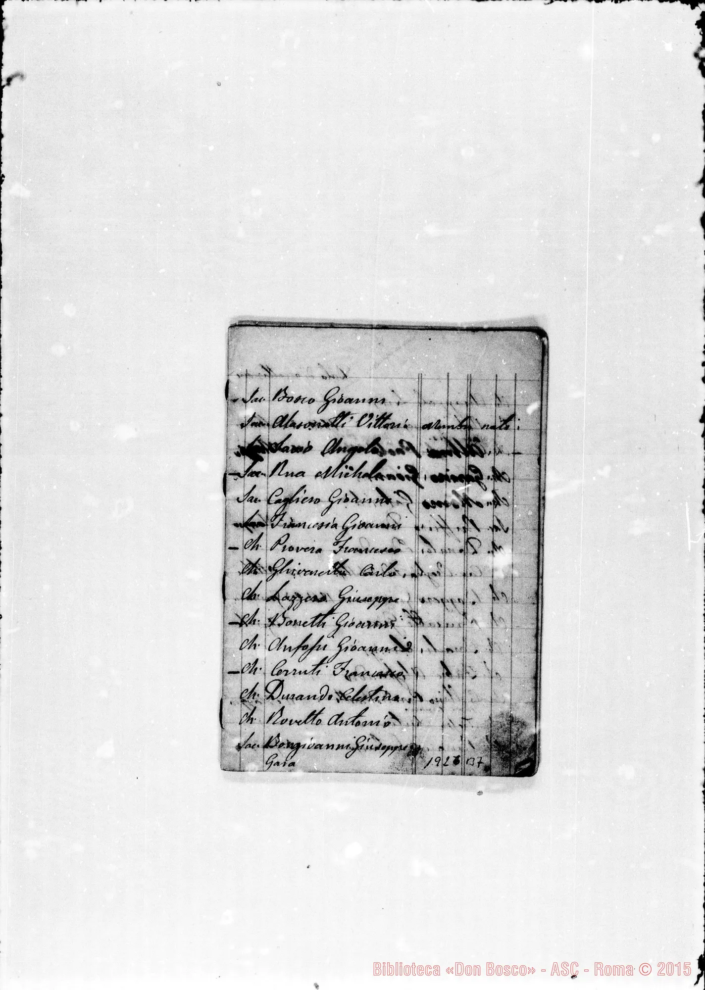 Fotogramma B 7 — 1860-64 Elenco ms. con la data di accettazione. Cfr. anche 1.941 C 1