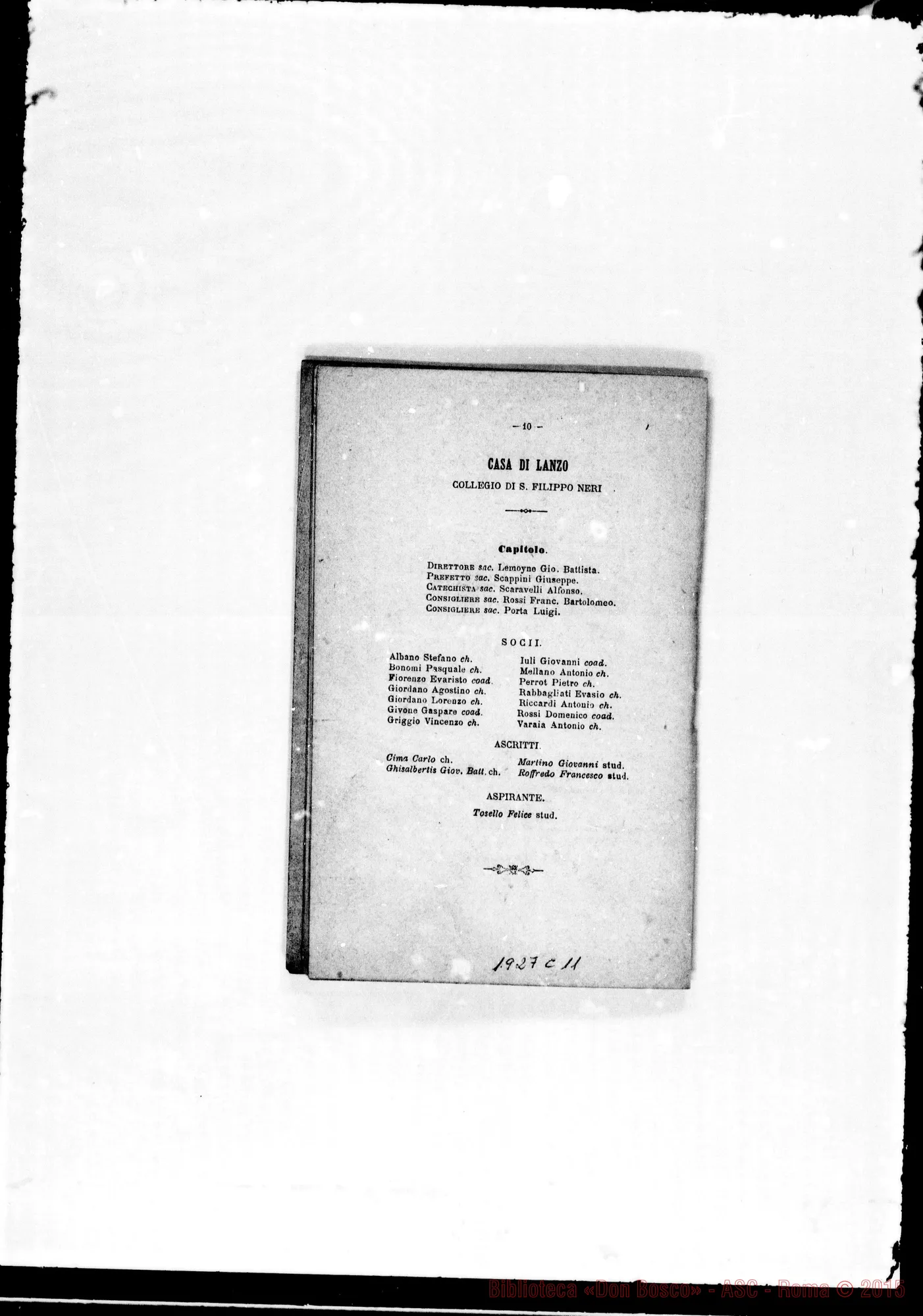 Fotogramma C 11 — 1875 Ms. Bosco in prima pagina. Lettera circolare e piccola biografia dei salesiani defunti nell’anno scorso