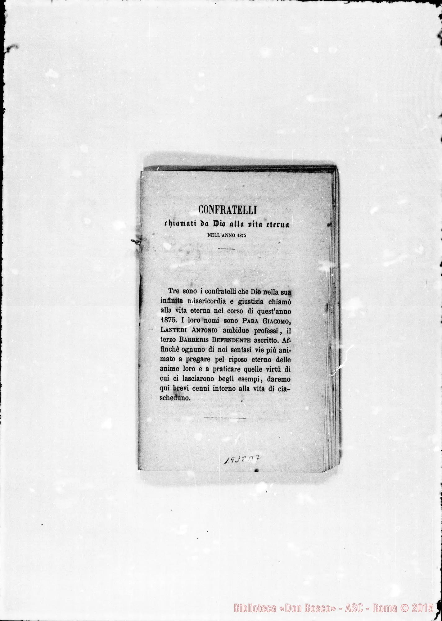 Fotogramma B 7 — 1876 Prima Casa in America: «S. Nicolás de los Arroyos»