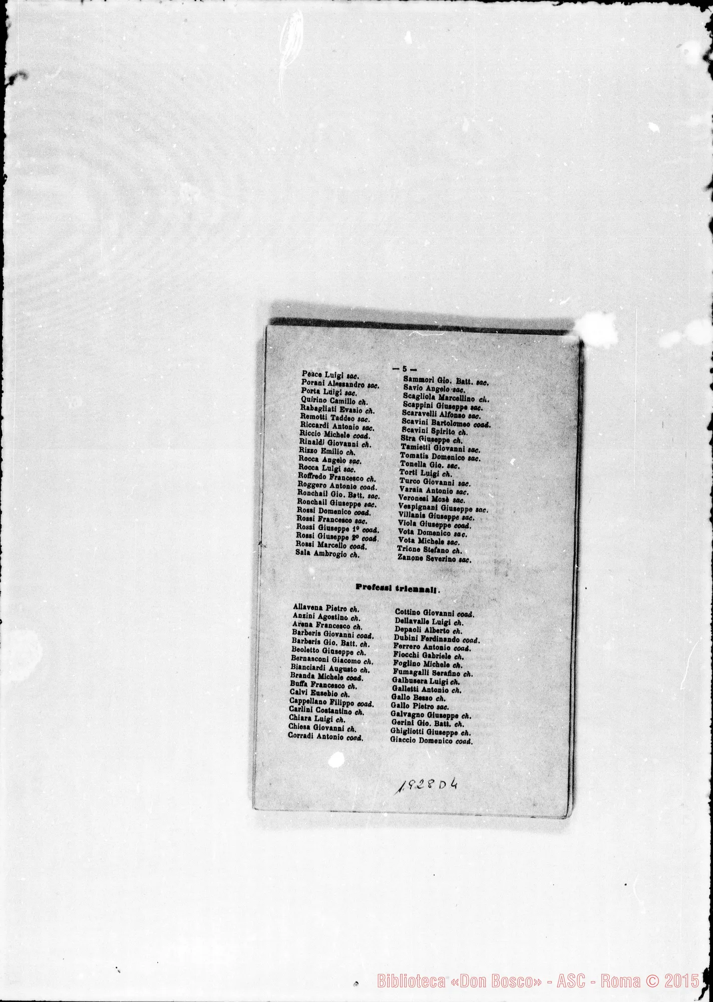 Fotogramma D 4 — 1877 Appaiono le Province Romana E Americana. Appare anche la carica d’archivista nella persona di D. Berto Gioachino