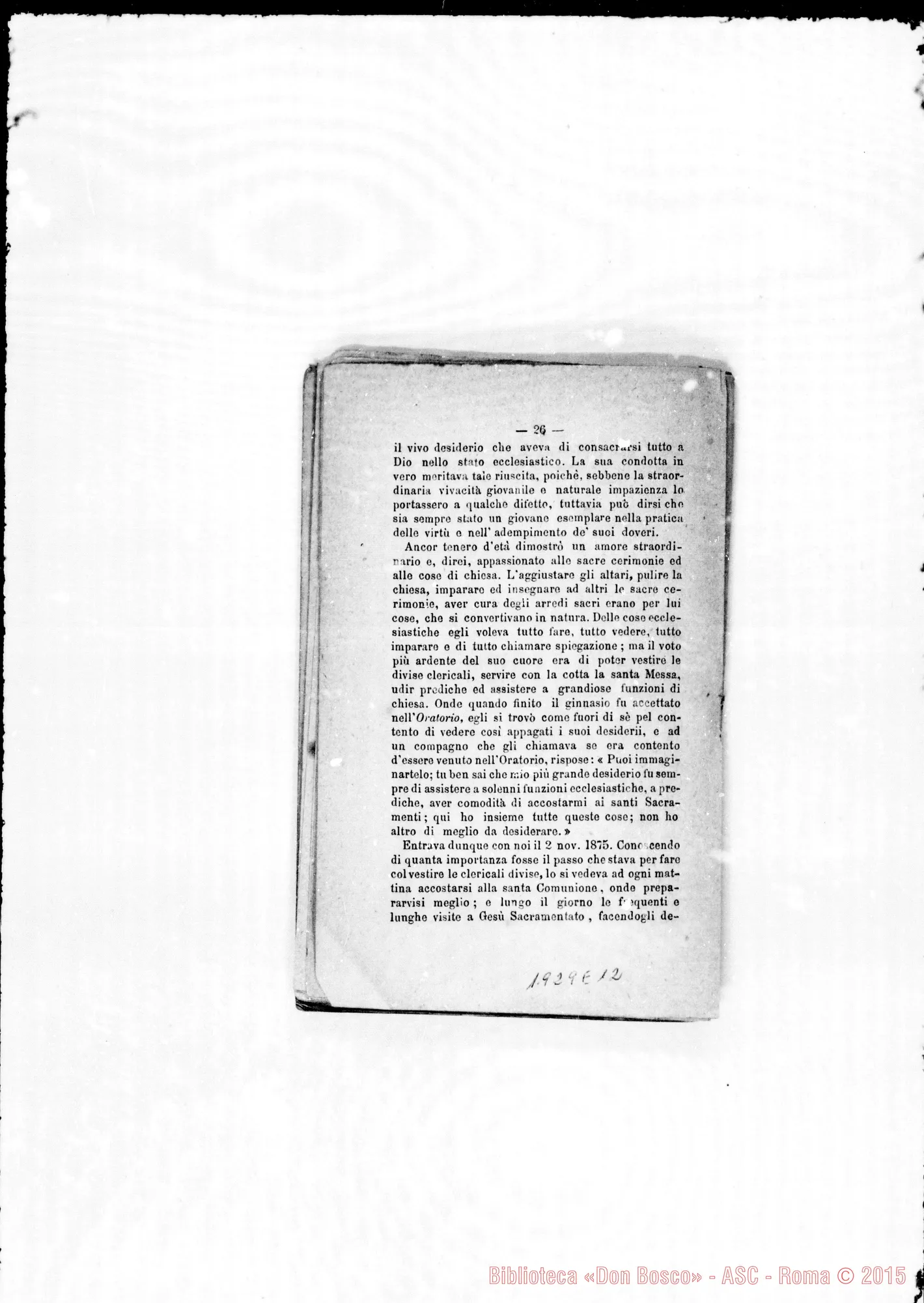Fotogramma E 12 — 1878 Note autogr. Bosco. Ispettorie: Piemontese- Ligure- Americana- Romana. Note autogr. di D. Rua