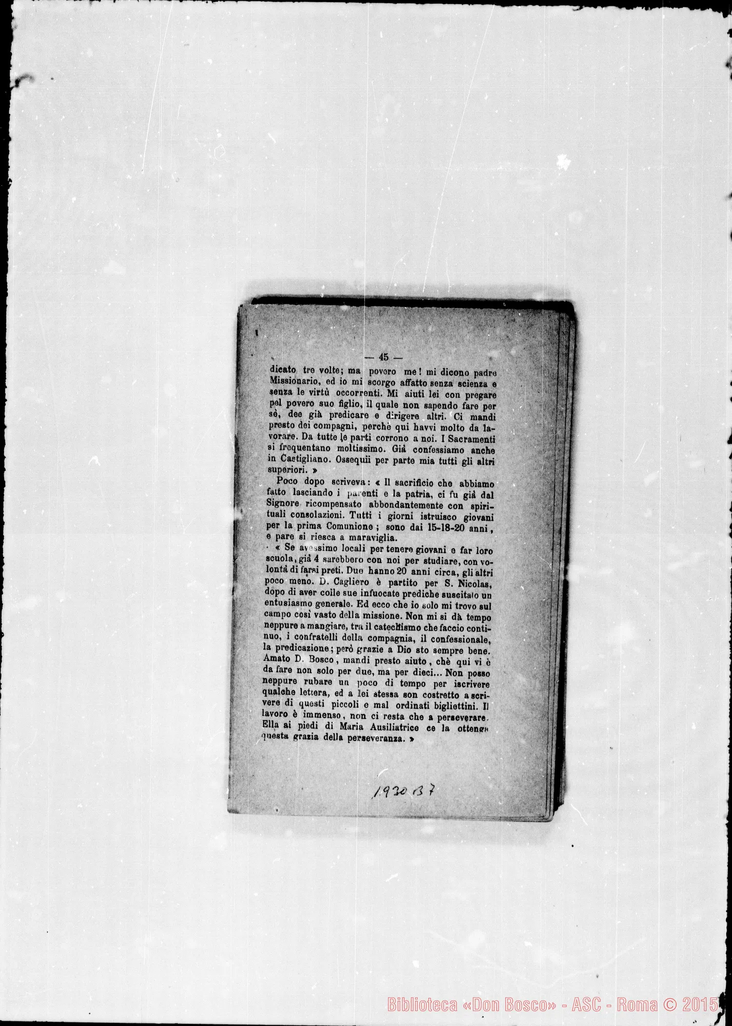 Fotogramma B 7 — 1878 Note autogr. Bosco. Ispettorie: Piemontese- Ligure- Americana- Romana. Note autogr. di D. Rua