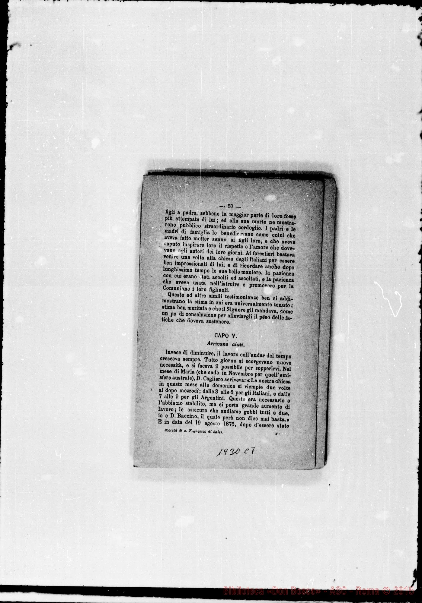 Fotogramma C 7 — 1878 Note autogr. Bosco. Ispettorie: Piemontese- Ligure- Americana- Romana. Note autogr. di D. Rua