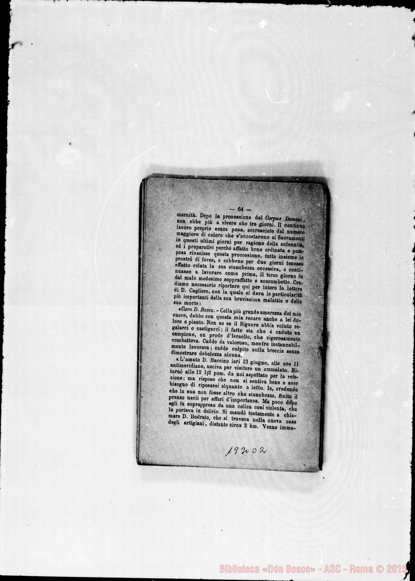 Fotogramma D 2 — 1878 Note autogr. Bosco. Ispettorie: Piemontese- Ligure- Americana- Romana. Note autogr. di D. Rua