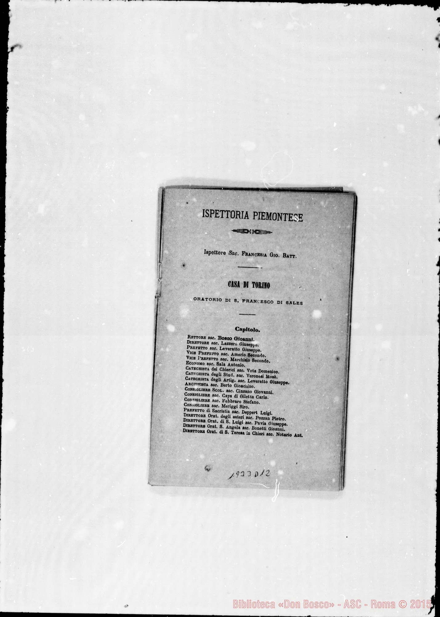 Fotogramma D 12 — 1881 Spariscono le biografie dei salesiani defunti