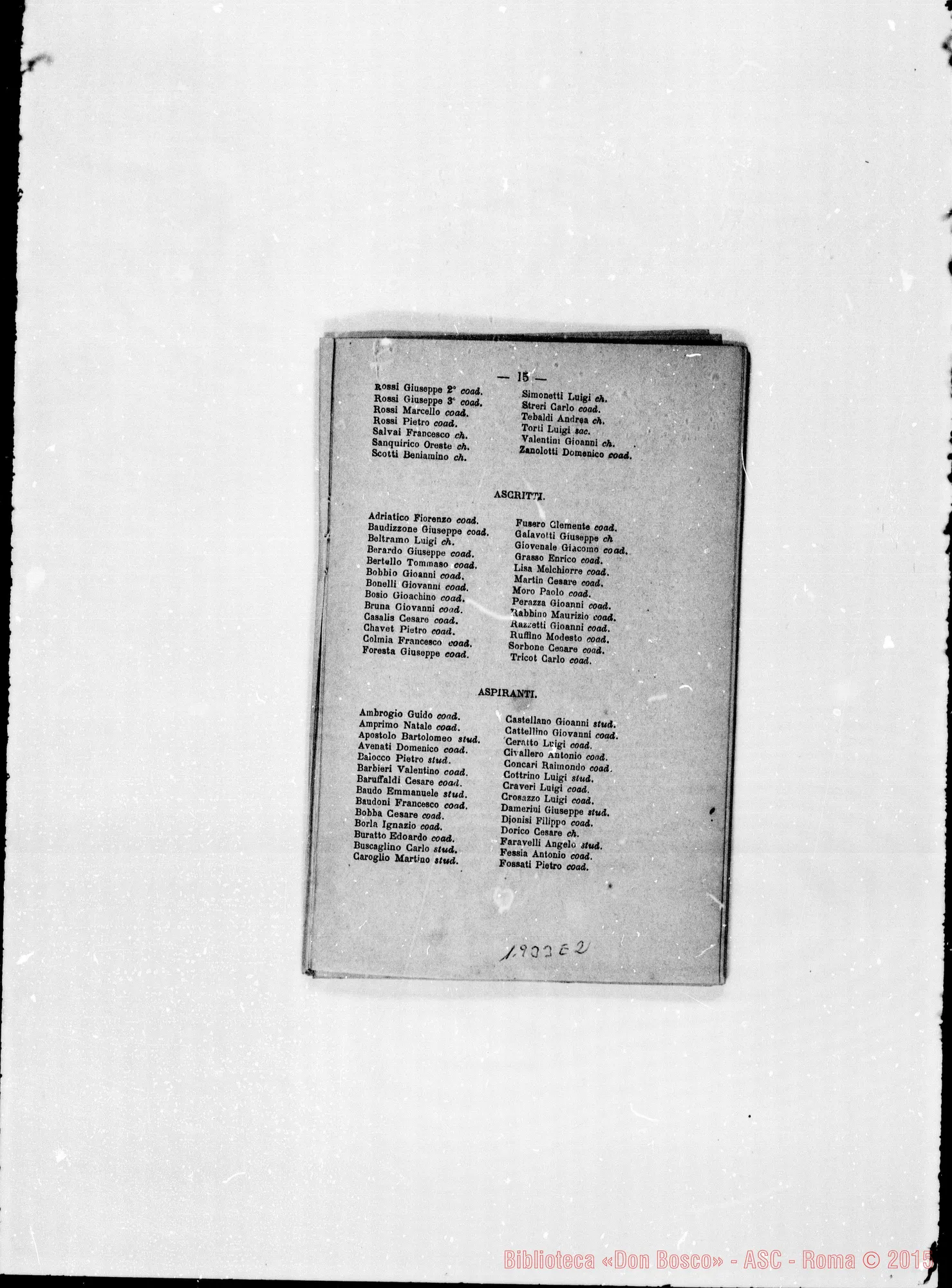 Fotogramma E 2 — 1881 Spariscono le biografie dei salesiani defunti