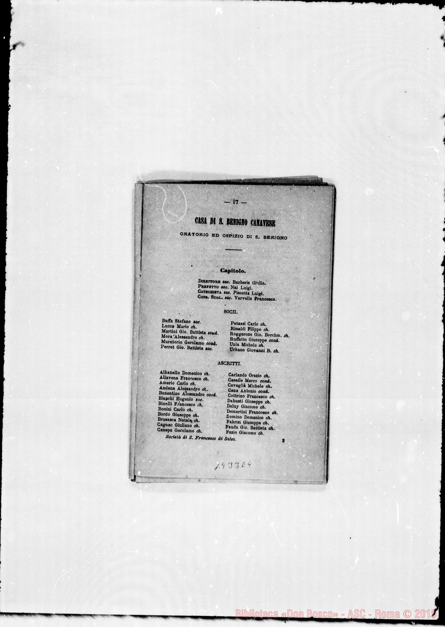 Fotogramma E 4 — 1881 Spariscono le biografie dei salesiani defunti