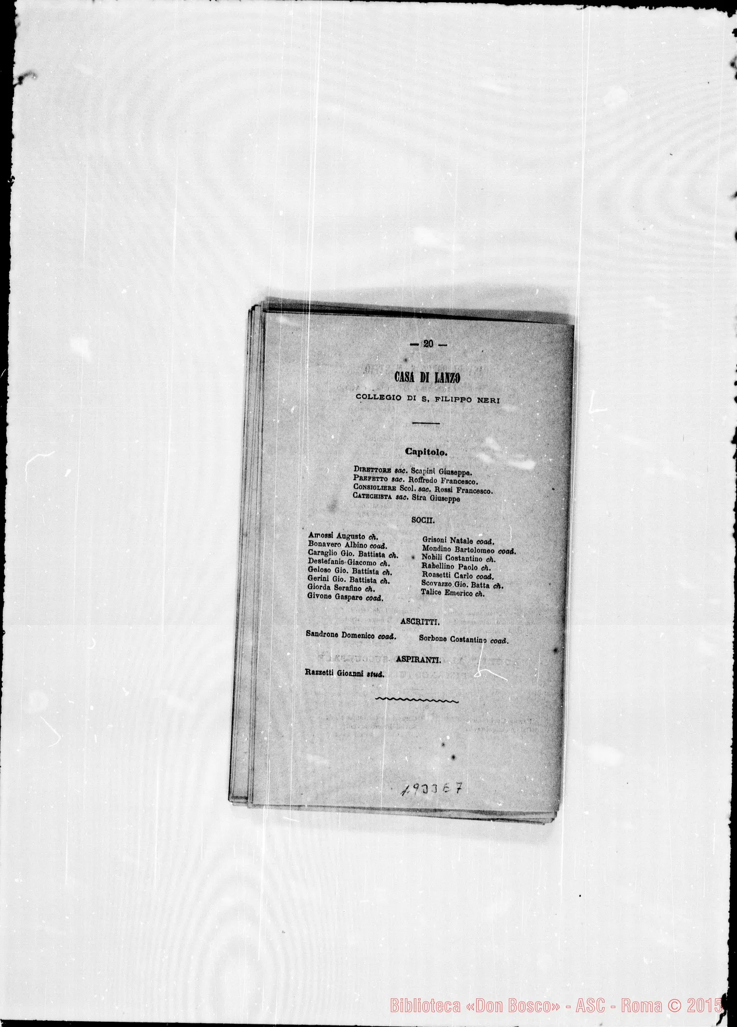 Fotogramma E 7 — 1881 Spariscono le biografie dei salesiani defunti