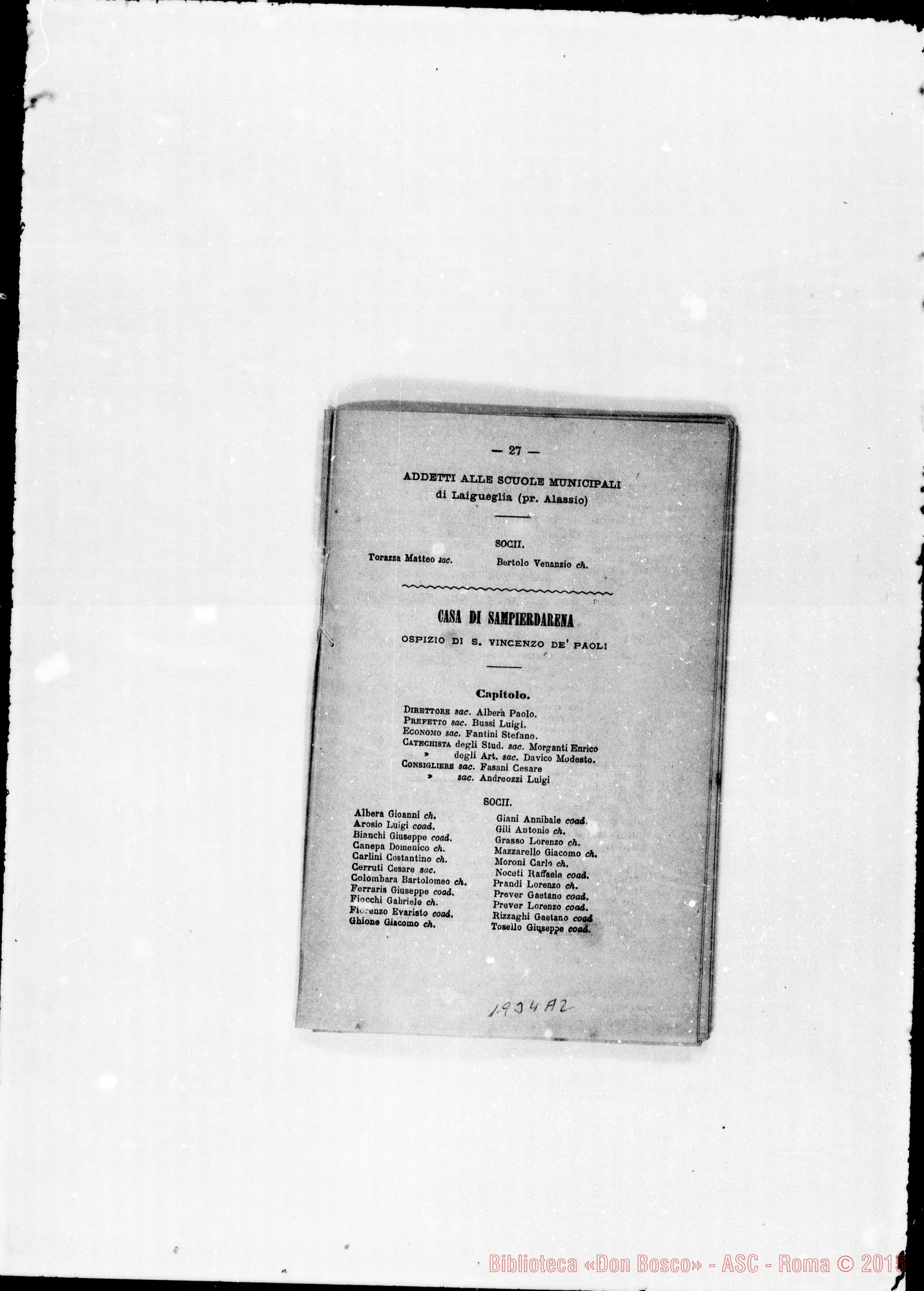 Fotogramma A 2 — 1881 Spariscono le biografie dei salesiani defunti