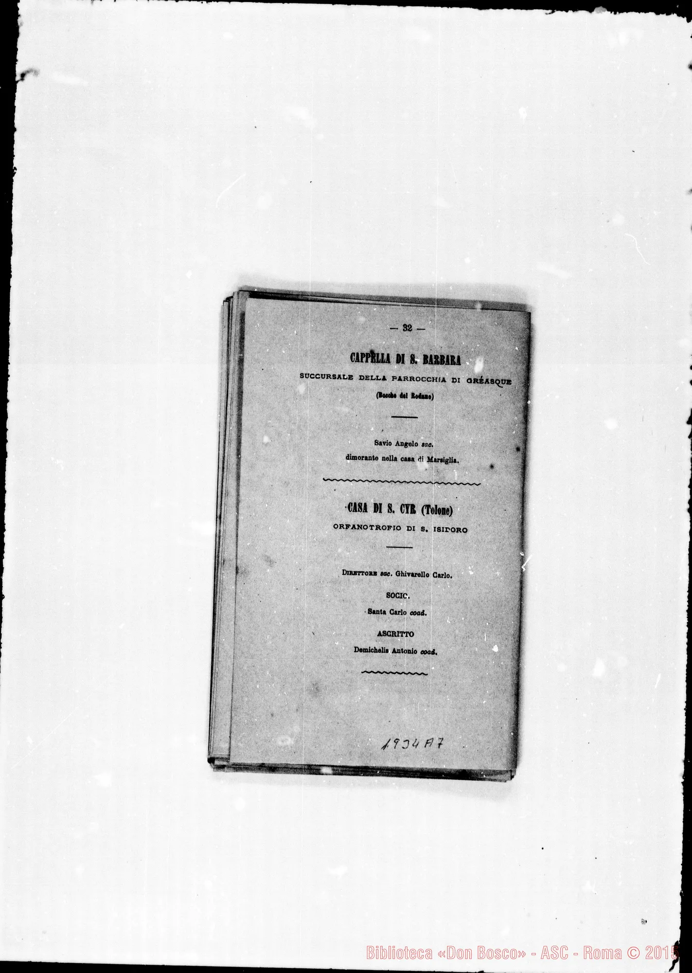 Fotogramma A 7 — 1881 Spariscono le biografie dei salesiani defunti