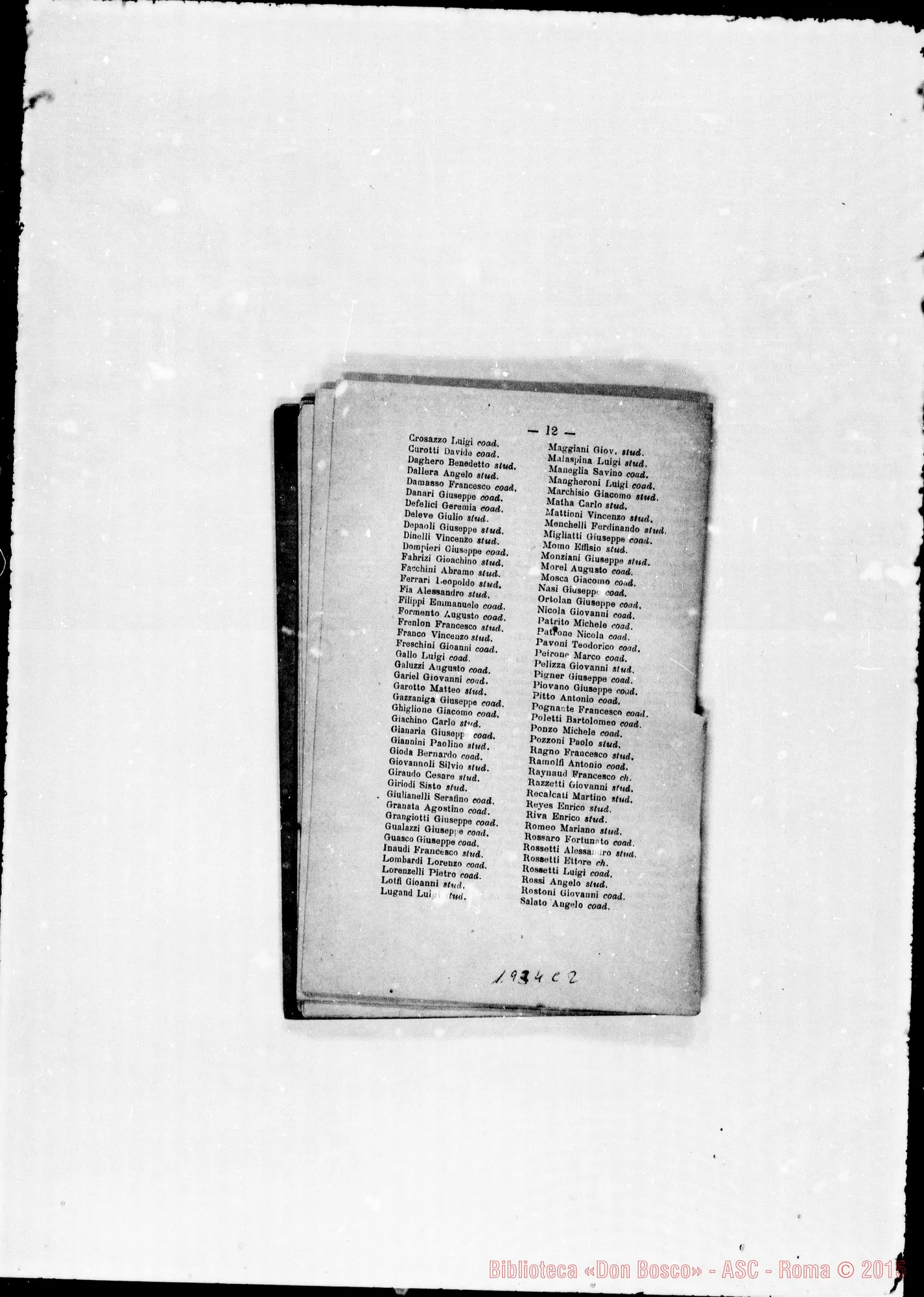Fotogramma C 2 — 1881 Spariscono le biografie dei salesiani defunti