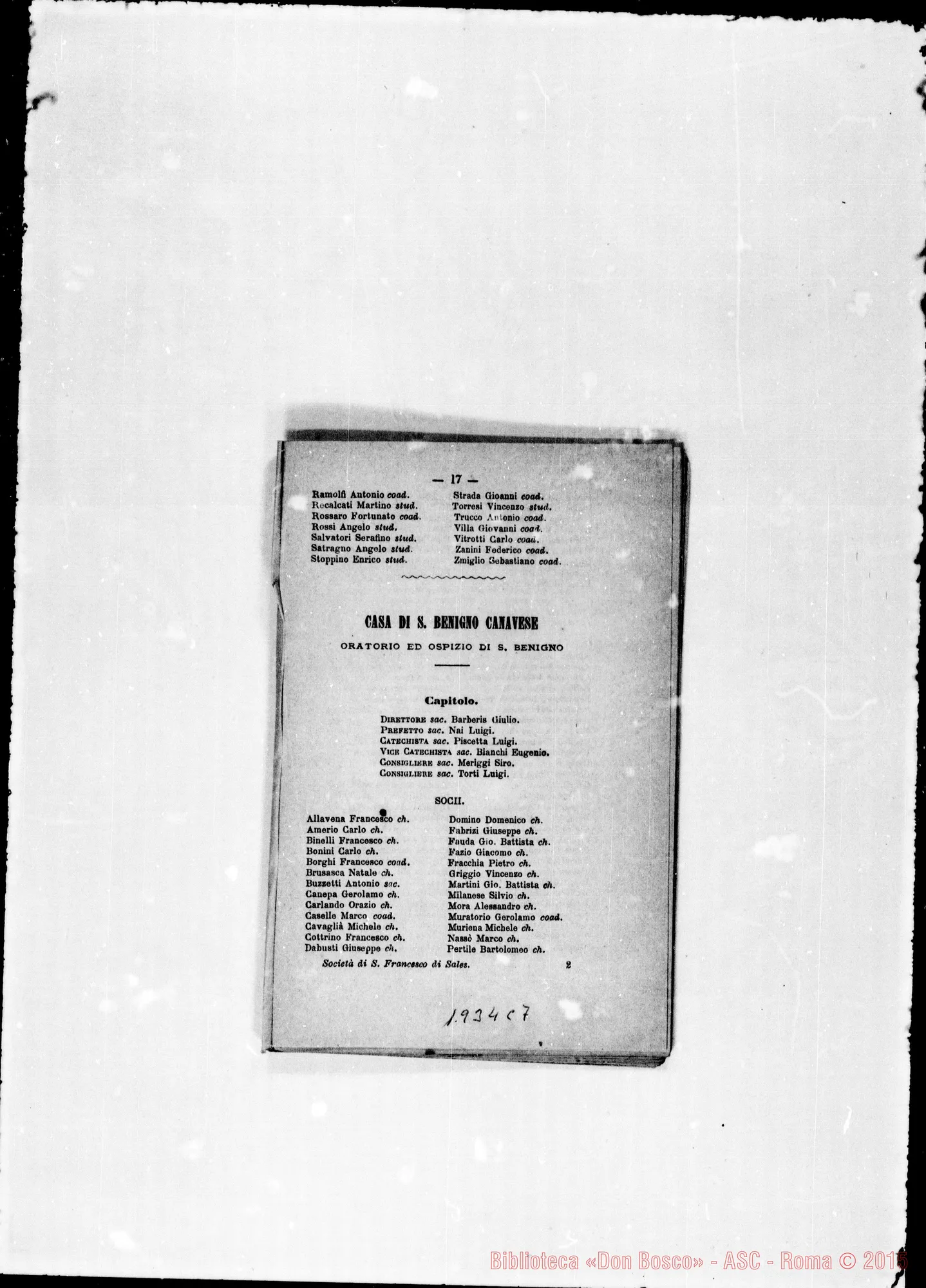 Fotogramma C 7 — 1881 Spariscono le biografie dei salesiani defunti