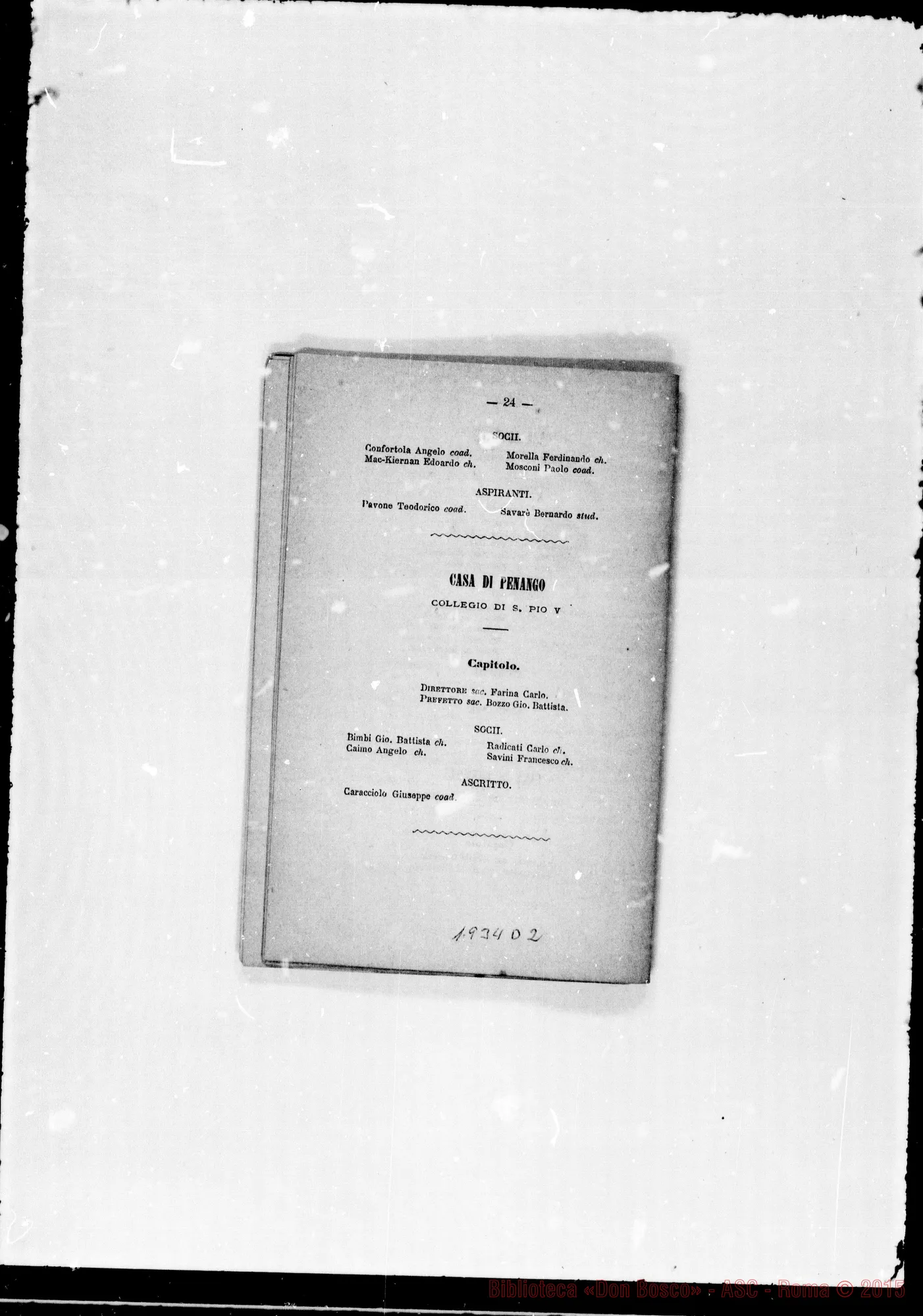 Fotogramma D 2 — 1881 Spariscono le biografie dei salesiani defunti
