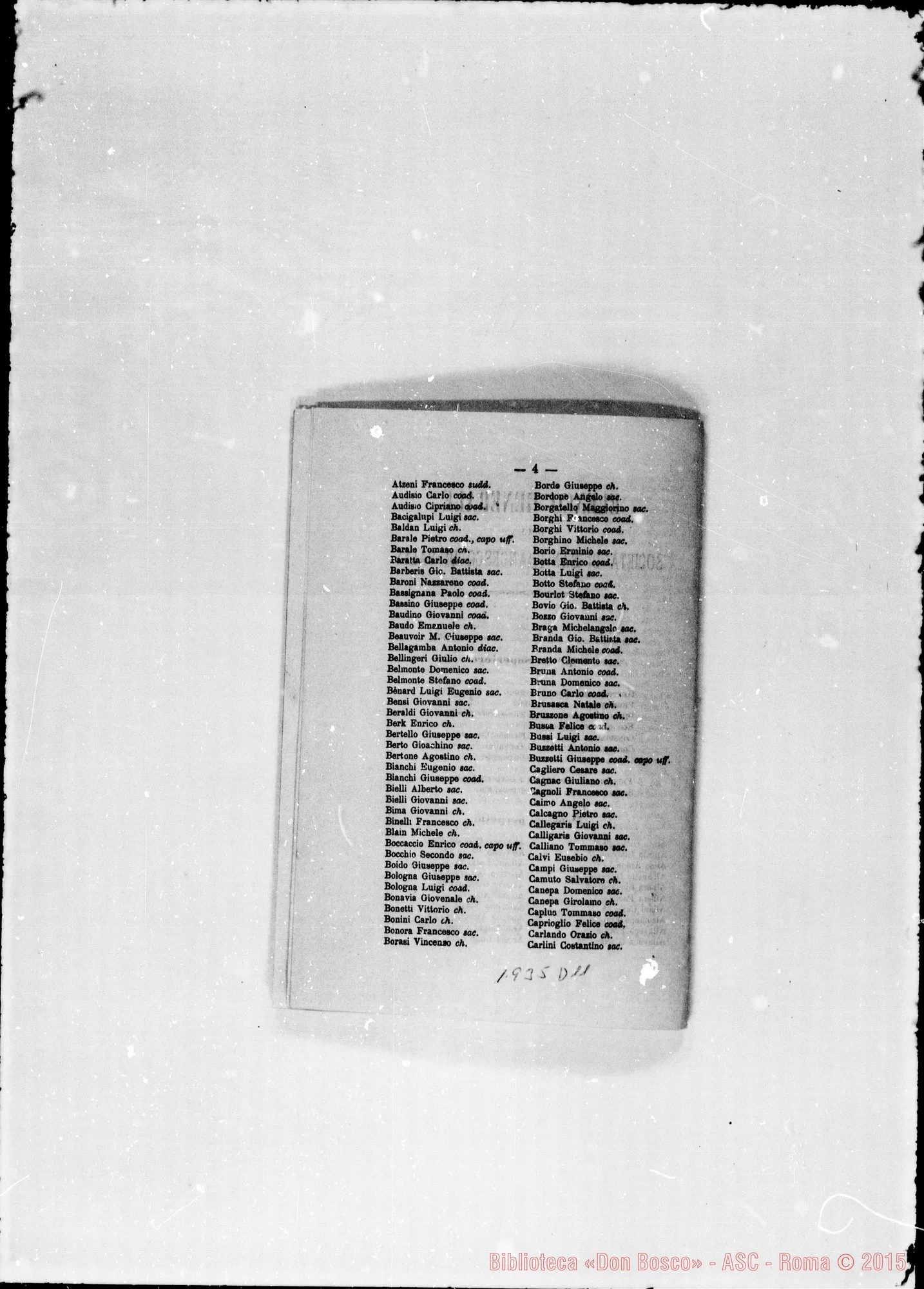 Fotogramma D 11 — 1884 Ispettorie: Argentina, Francese, Ligure, Piemontese, Romana, Uruguayana