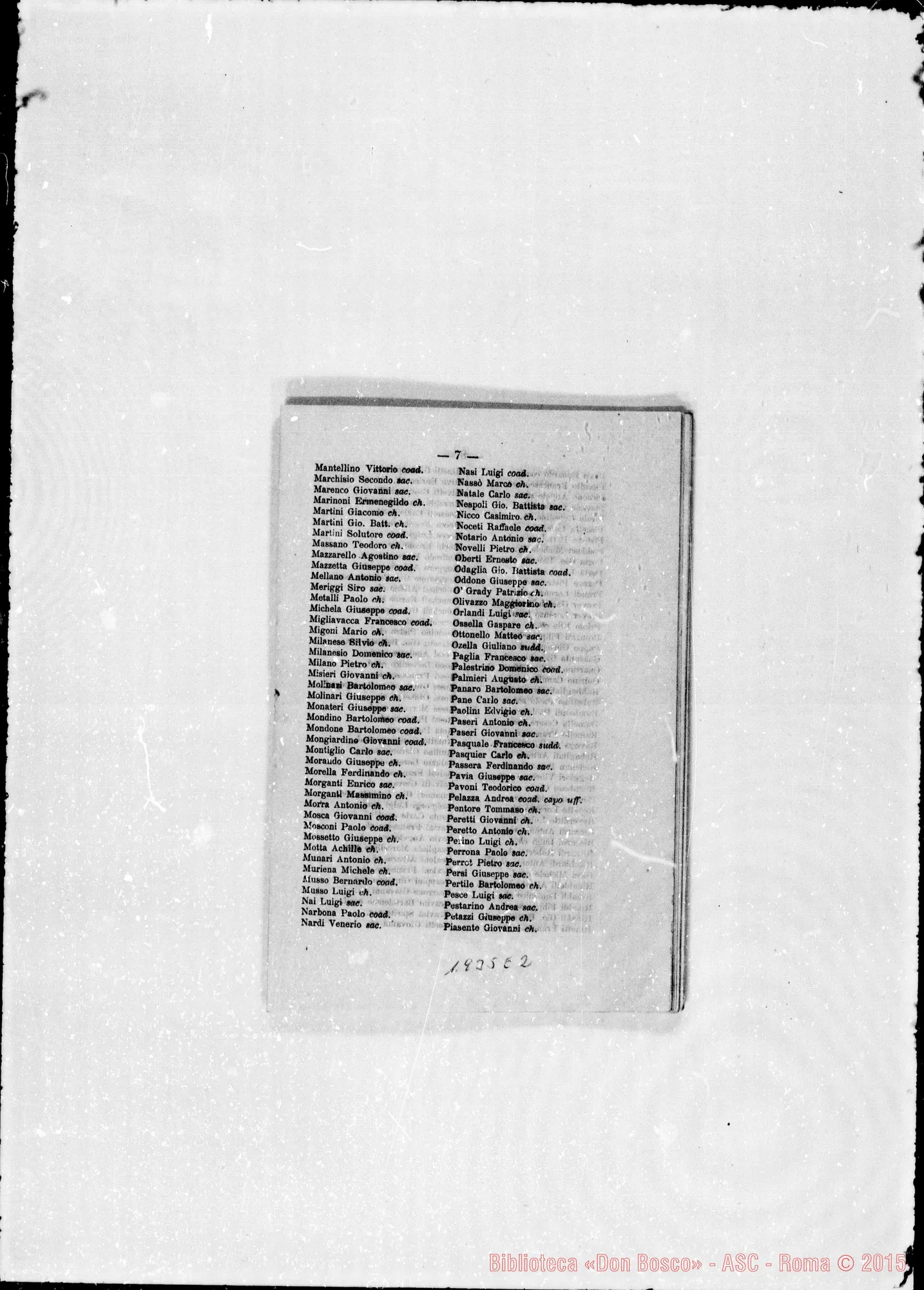 Fotogramma E 2 — 1884 Ispettorie: Argentina, Francese, Ligure, Piemontese, Romana, Uruguayana