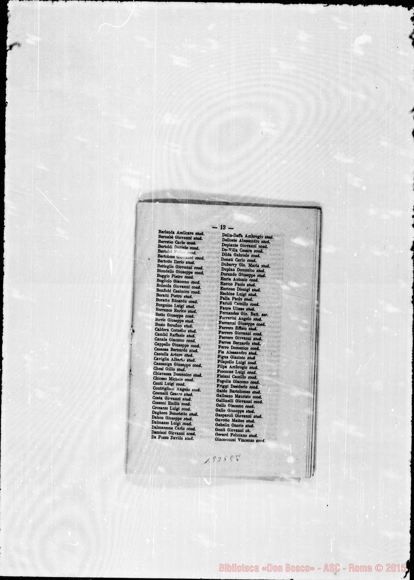 Fotogramma E 8 — 1884 Ispettorie: Argentina, Francese, Ligure, Piemontese, Romana, Uruguayana