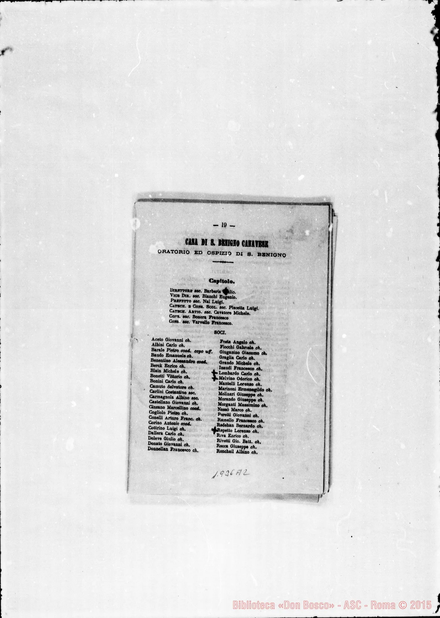 Fotogramma A 2 — 1884 Ispettorie: Argentina, Francese, Ligure, Piemontese, Romana, Uruguayana