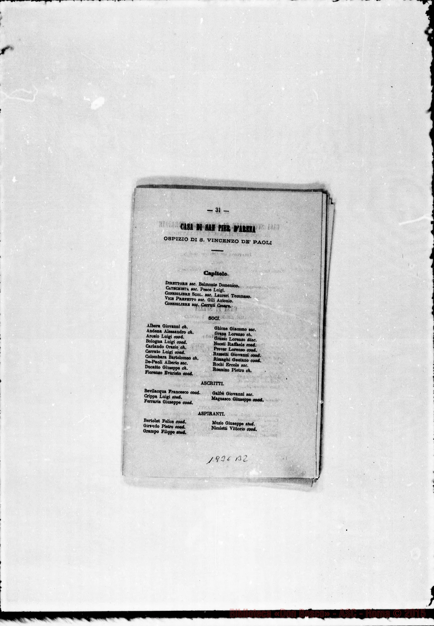 Fotogramma B 2 — 1884 Ispettorie: Argentina, Francese, Ligure, Piemontese, Romana, Uruguayana