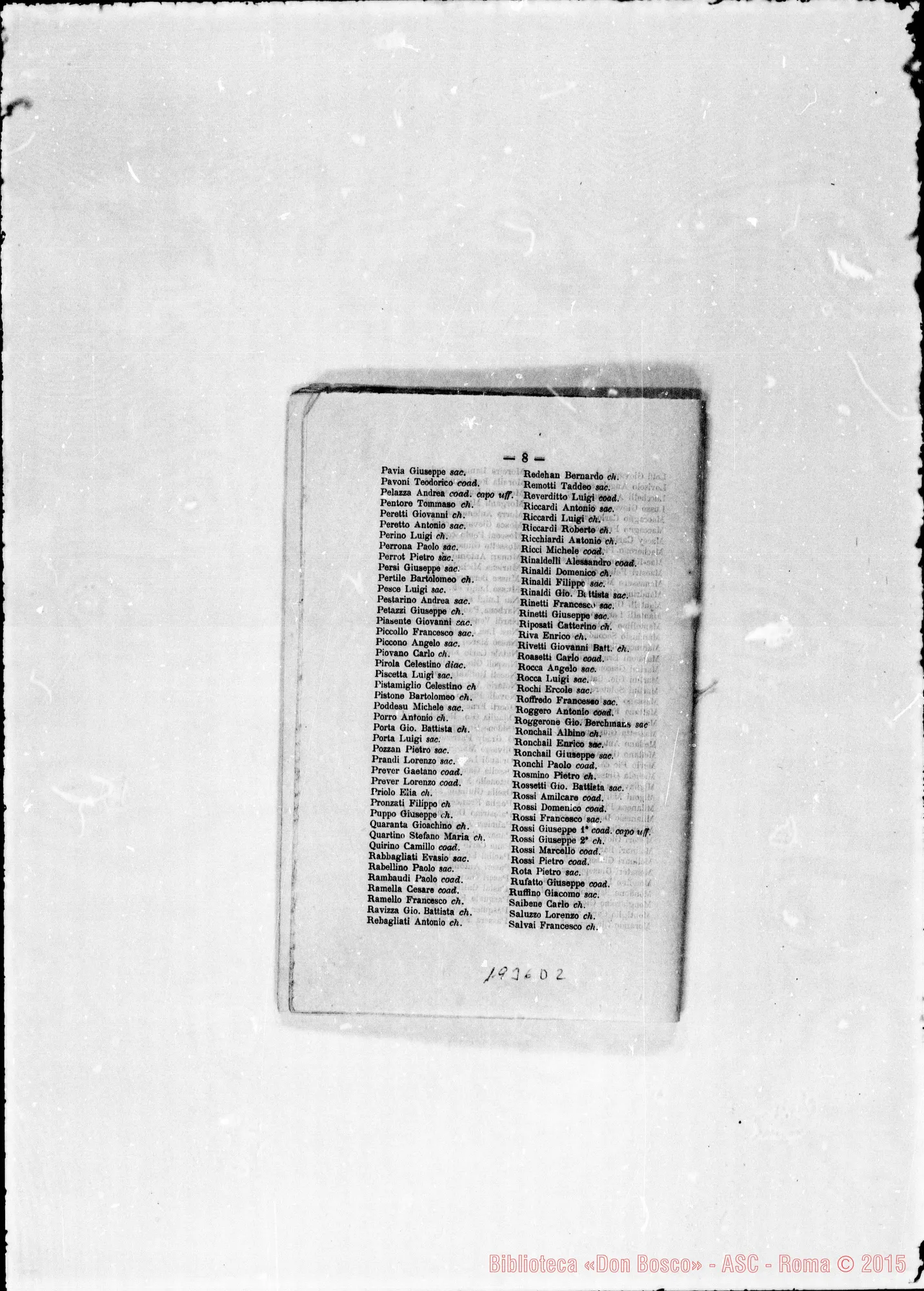 Fotogramma D 2 — 1885 Casa di Torino: Cariche di «Rettore» E «Direttore»