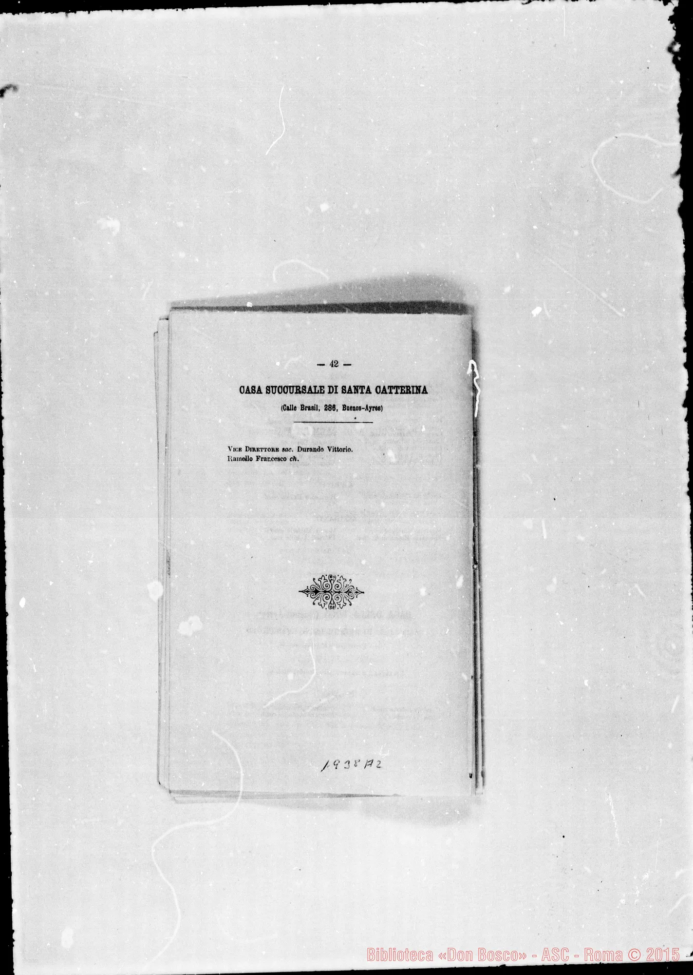 Fotogramma A 2 — 1886 Non appare la carica d’Archivista. Appare il titolo «Rettor MAGGIORE»