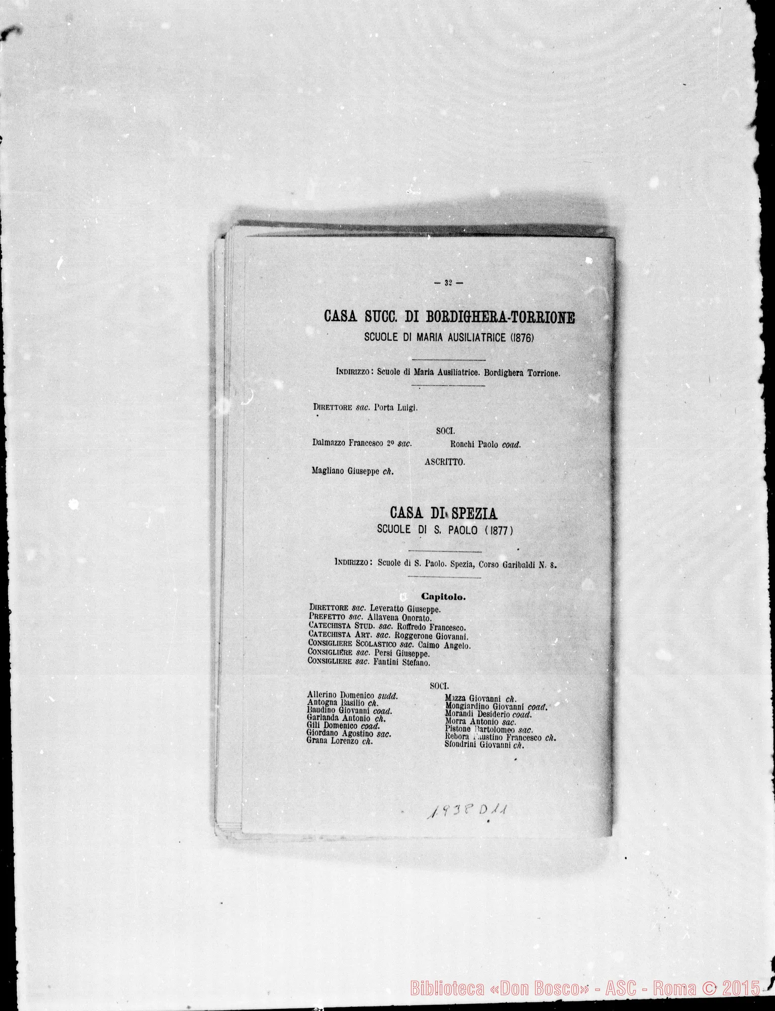 Fotogramma D 11 — 1887 Appaiono due elenchi: Europa E America