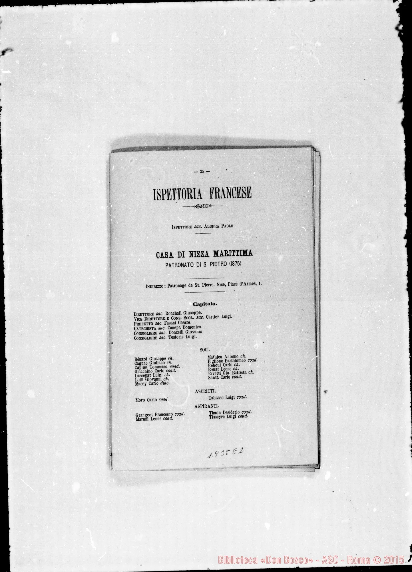 Fotogramma E 2 — 1887 Appaiono due elenchi: Europa E America