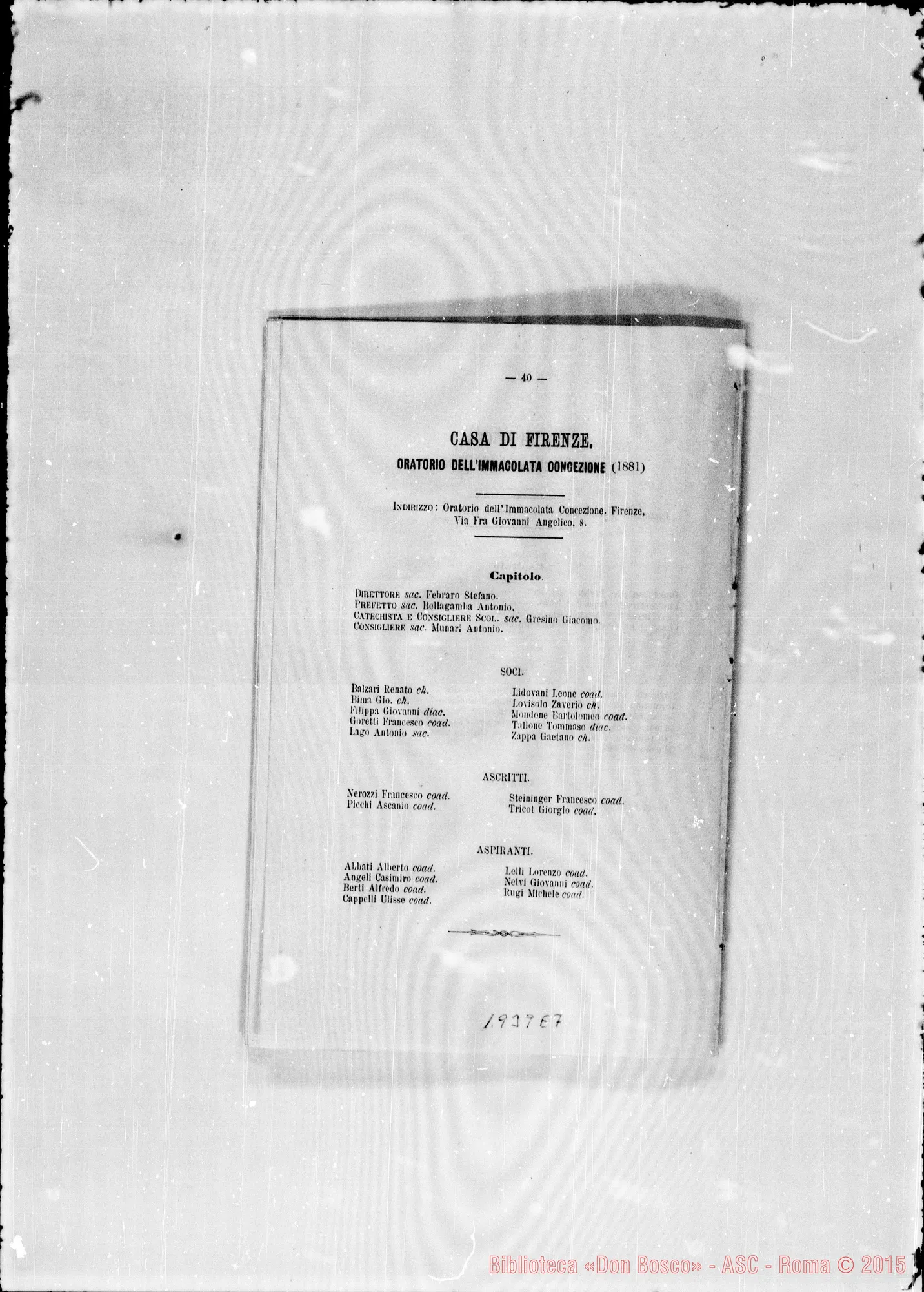 Fotogramma E 7 — 1888 Don Michele Rua: Rettor Maggiore