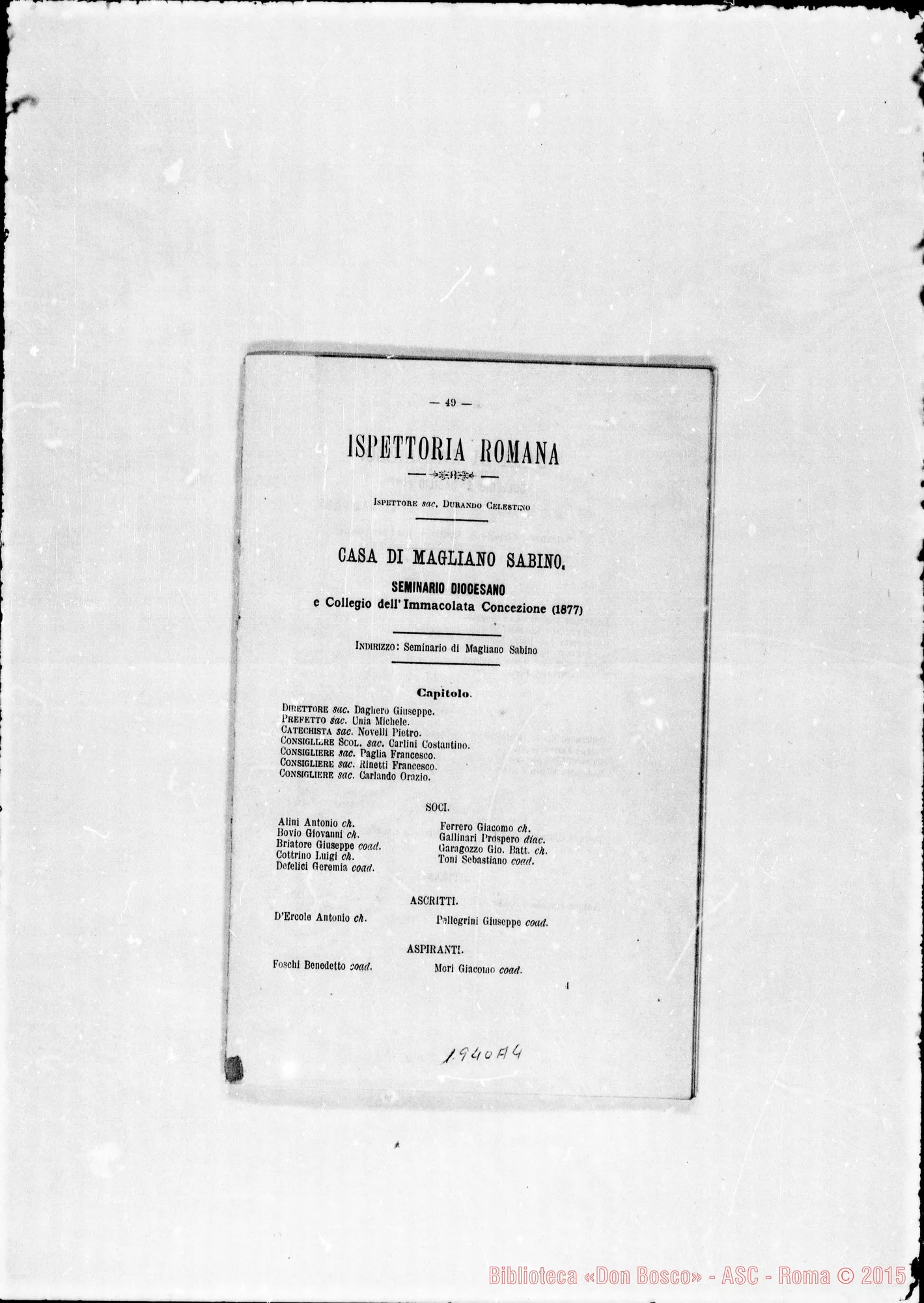 Fotogramma A 4 — 1888 Don Michele Rua: Rettor Maggiore