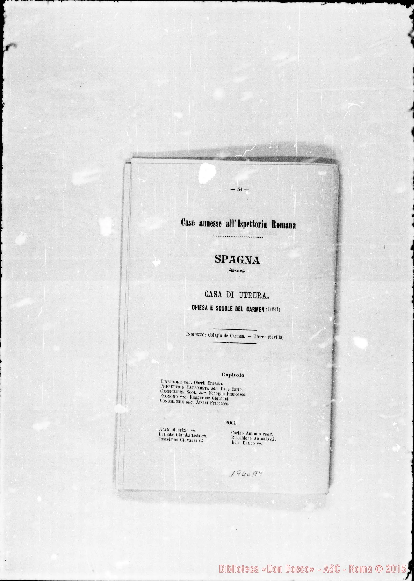 Fotogramma A 9 — 1888 Don Michele Rua: Rettor Maggiore