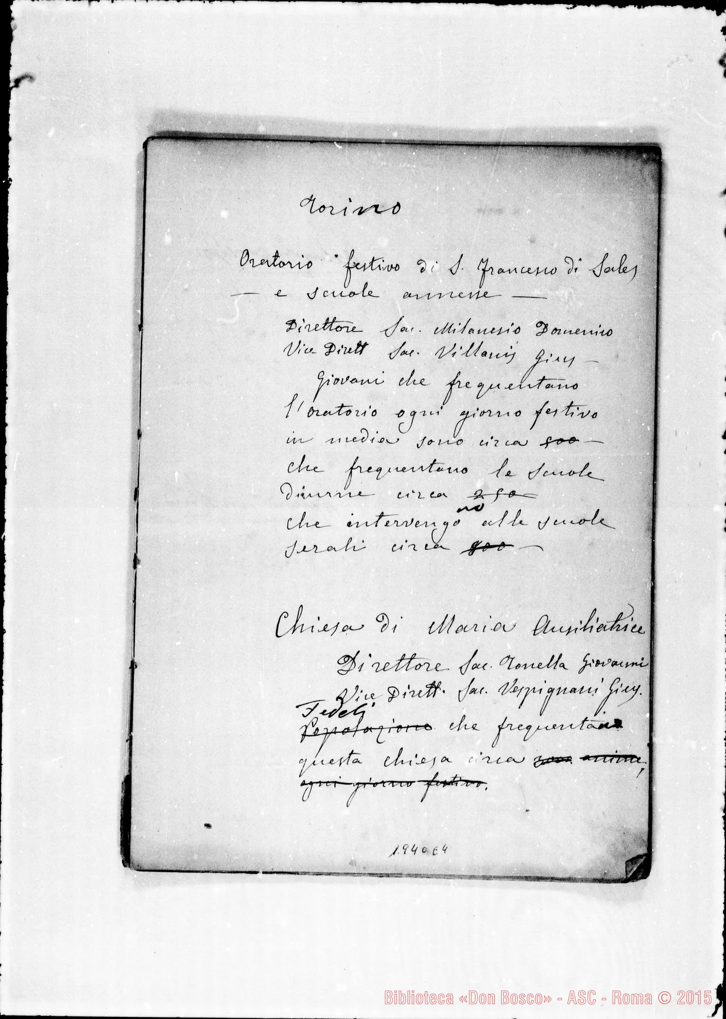 Fotogramma E 4 — Elenco ms. con correz. E aggiunte ms. Bosco, appartenente all’anno 1877
