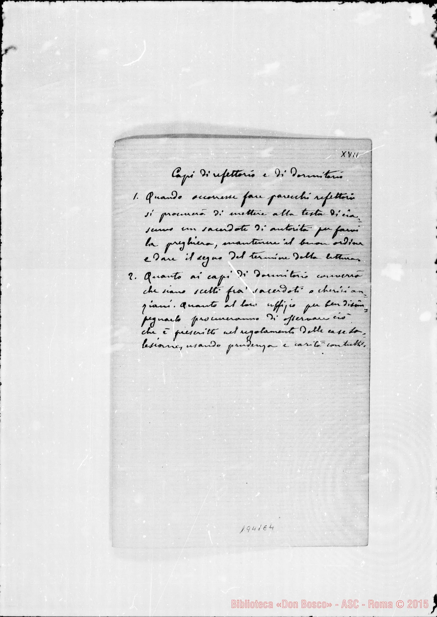 Fotogramma E 4 — Uffizi dell’Assistente ai Predicatori. Ms. Rua
